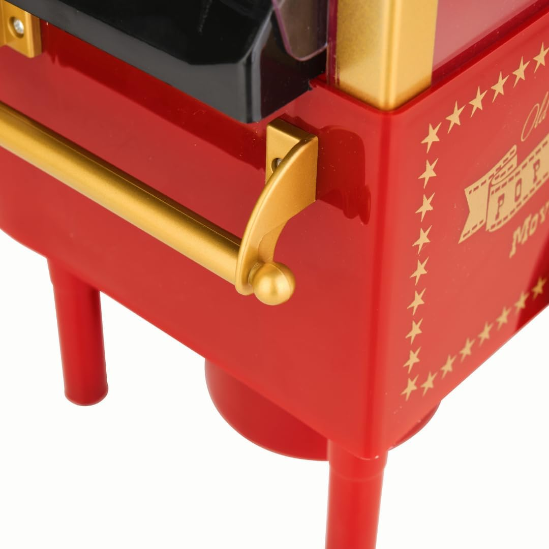 NK Retro Popcorn Maker 1,200 W Hot Air - Popcorn Maker without Oil, 0.3 L Small and Compact, Quick Preparation in 2 Minutes for Home, Vintage Design (Red) image number 4