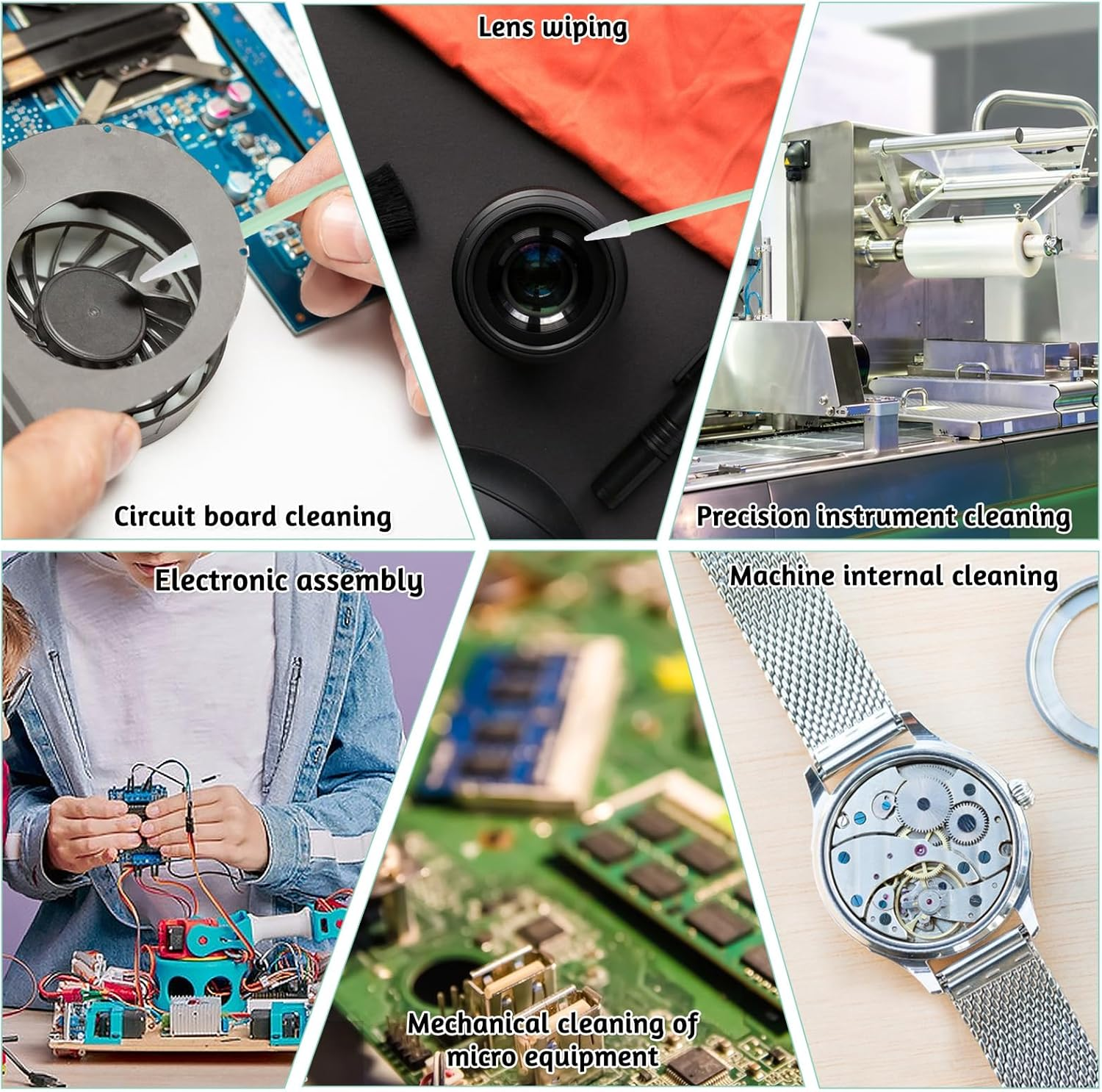 Simarro 200 Pcs Foam Swab Cleaning Swab Foam Tips, for Inkjet Printer, Print Head, Painting, Crafts, Camera, Optical Lens, Optical Equipment image number 2