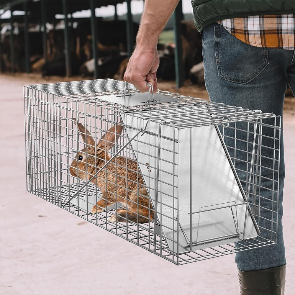 Animal Trap Cage,Outdoor Rescue Cat Carrier,Heavy Duty Squirrel Trap,No-Kill Trapping Kit,Small Animals Cages,For Stray Cats, Rabbits, Raccoons, Skunks image number 4