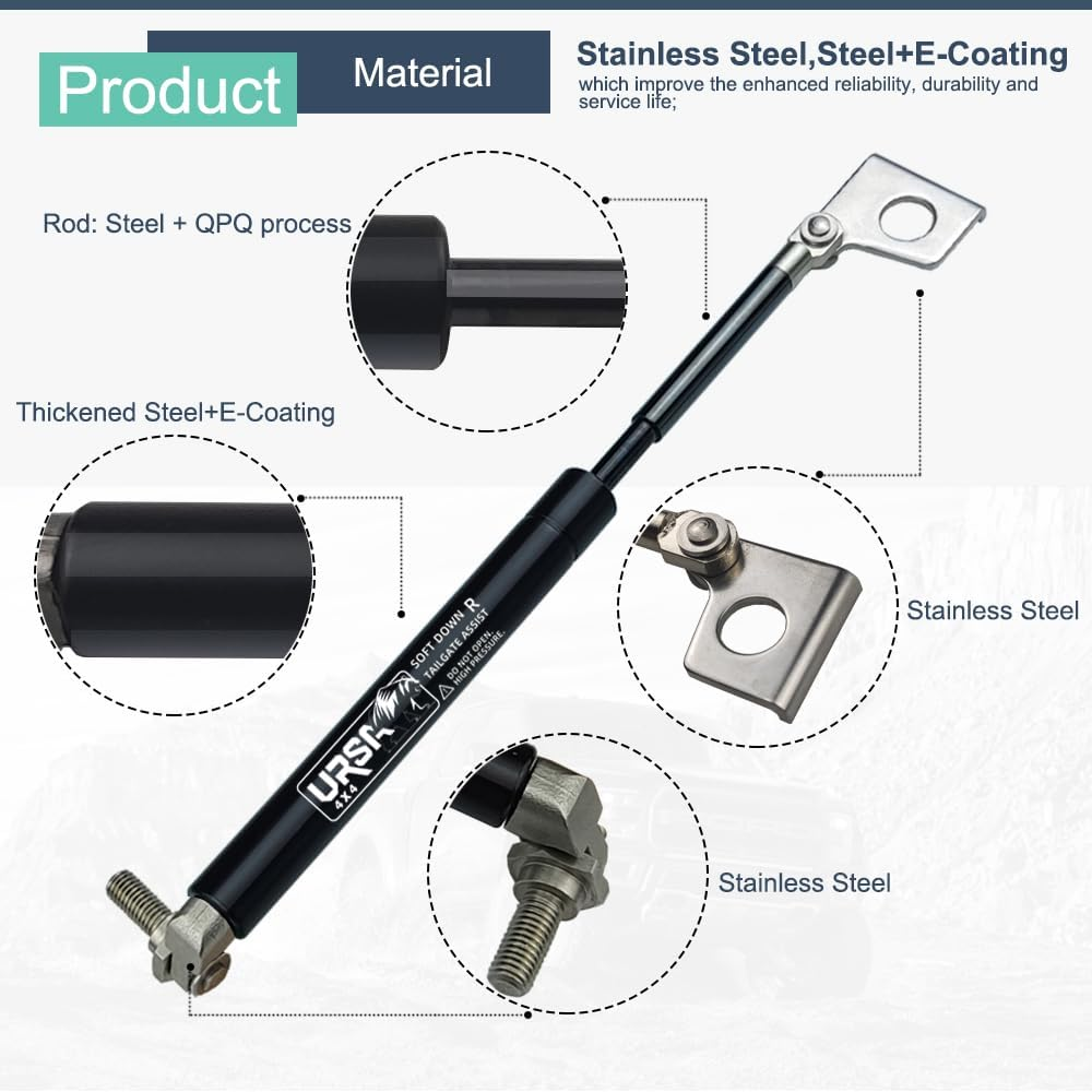 Tailgate Strut for Volkswagen Amarok 2010-2022 with Easy up and Slow down Tailgate Assist Shock image number 2