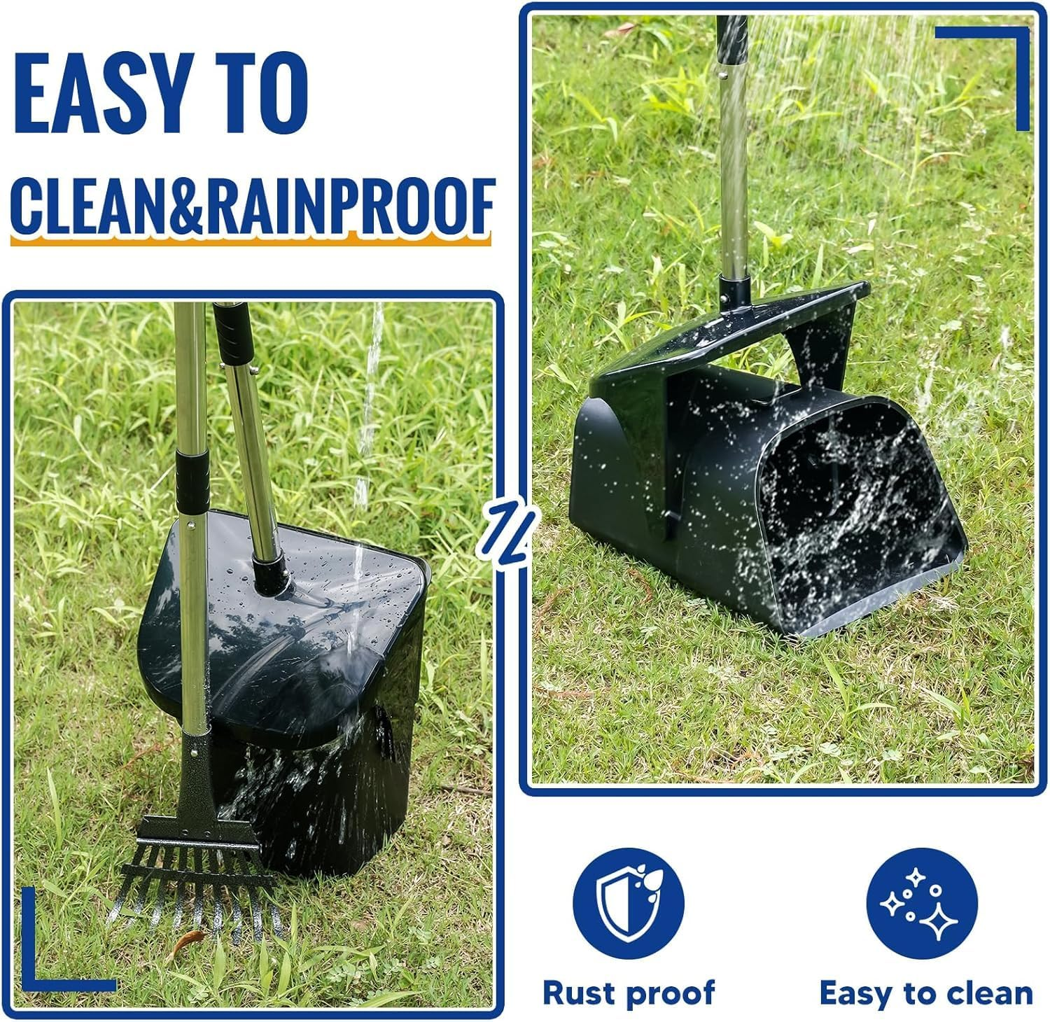 Pooper Scooper Swivel Bin &Rake for Medium&Large Dogs,101Cm Long Handle Adjustable Dog Pooper Scooper with 20 Waste Bags,Portable Poop Scooper for Pet Waste,Dog Poop Picker for Dogs for Garden,Yard