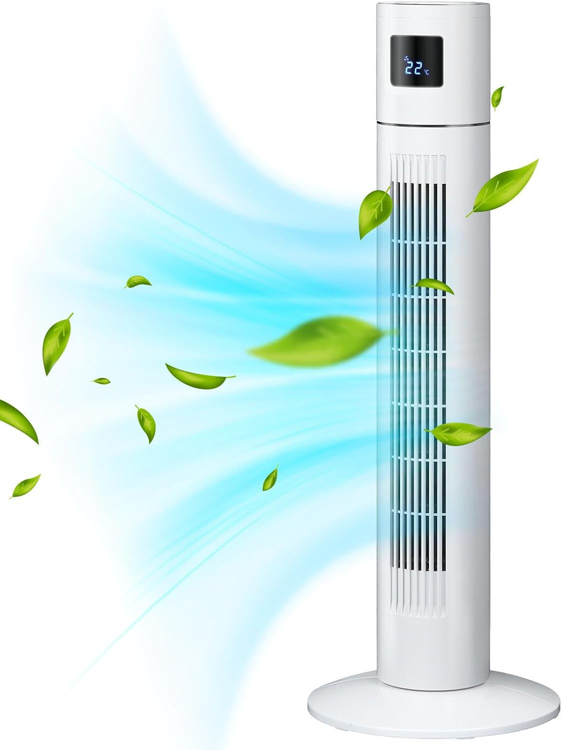 Advwin Electric Tower Fan, Bladeless Standing Fans, Portable Air Circulator with 70&deg; Oscillation for Indoor Home Large Room Bedroom Office Use image number 3