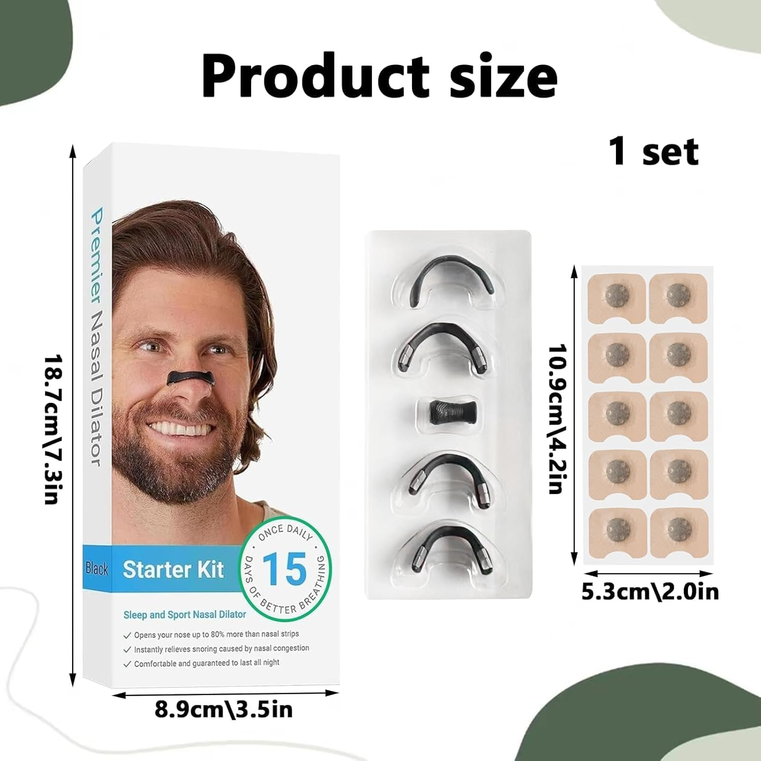 Nasal Strips, 15Pcs Nose Strips for Breathing, Nose Strip, Intake Breathing Nose, Anti-Snoring Sleep Nasal Strips, Breathe Right Nasal Strips, Antisnore Sleep Aid for Men & Women (Black) image number 4