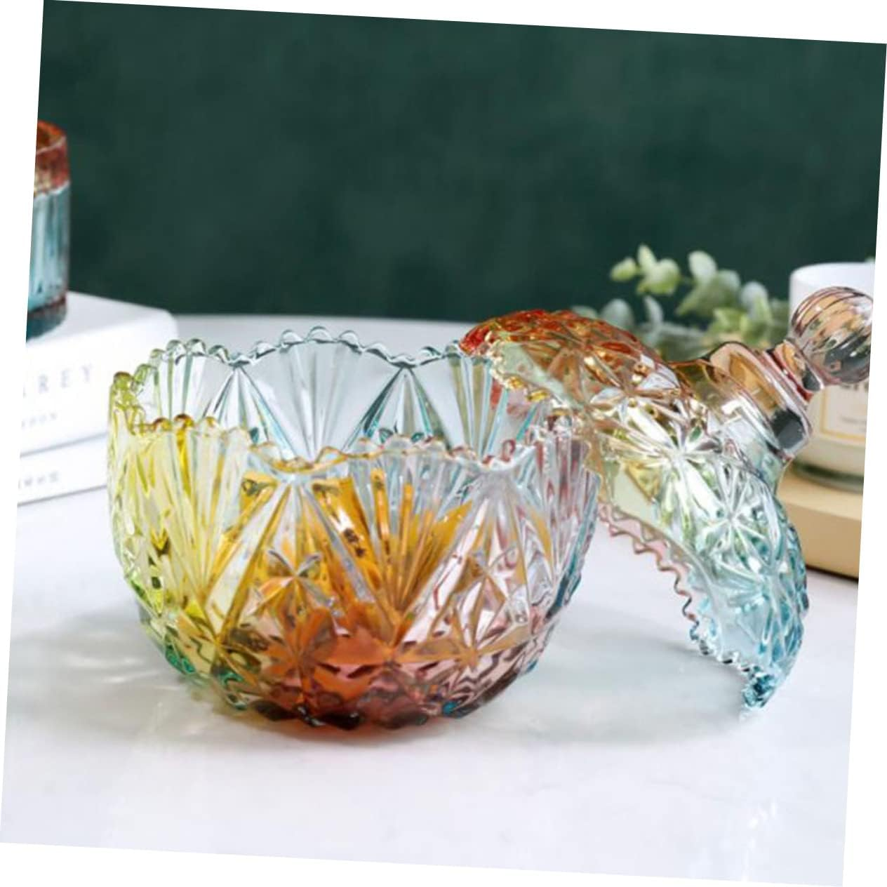 NAMOARLY Elegant Glass Candy Jars Storage Canister Candy Jar Lid Snack Holder Home Kitchen image number 5