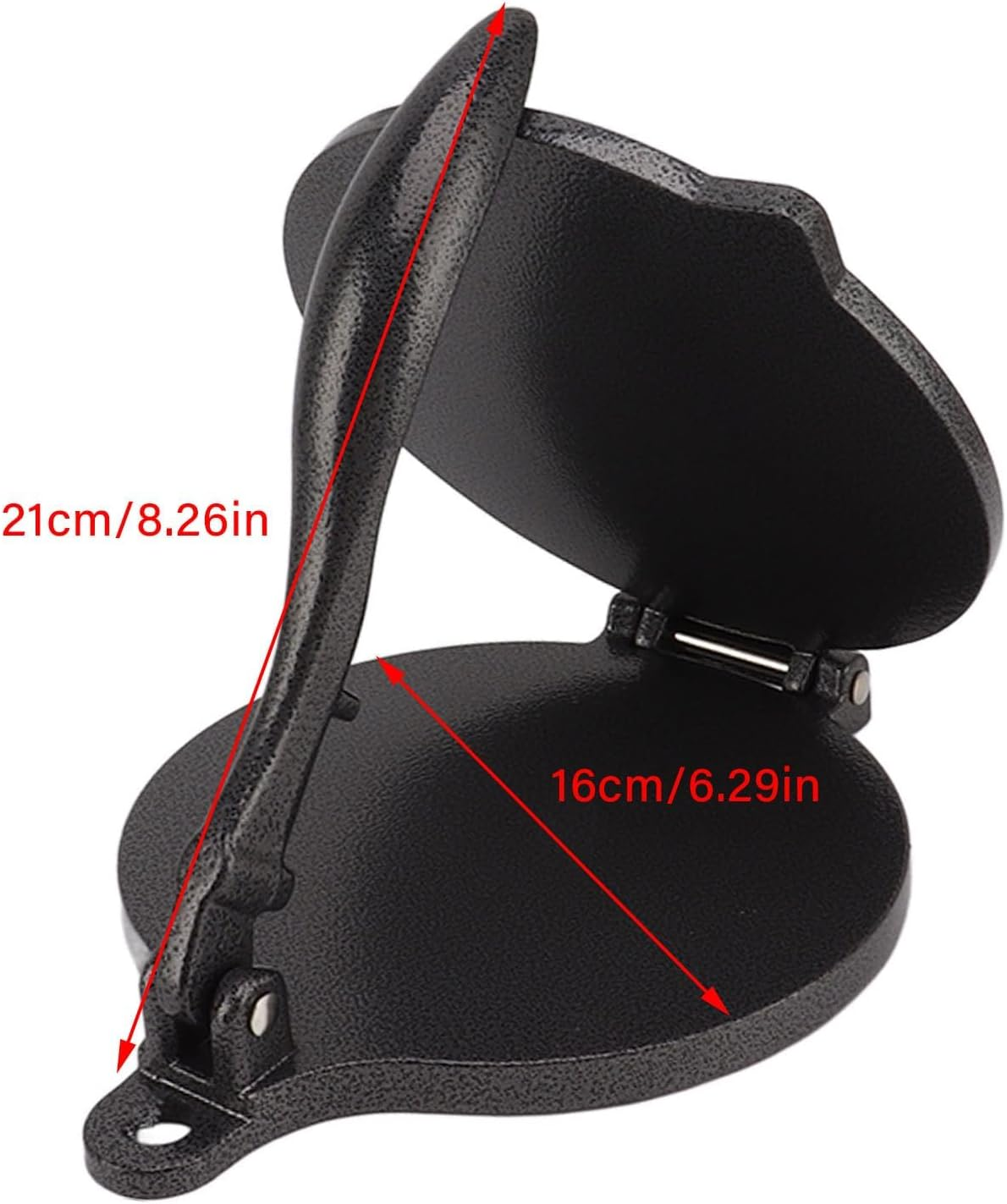 Msiud Cast Iron Tortilla Press, Chopper Press Taco Press Roti Maker Chapati Pizza Rolling Machine Tortilla Machine Kitchen Gadget for Flour Tortilla Tawa or as Dumpling Casting Press 16 Cm image number 3