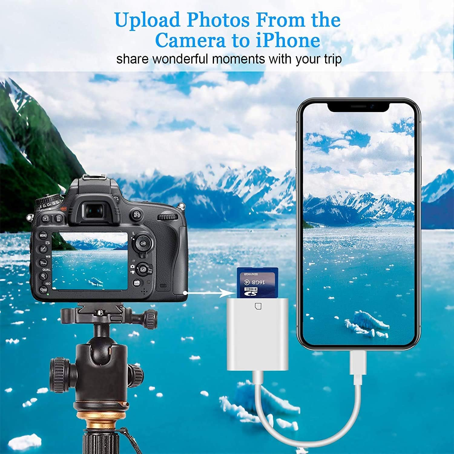 Apple Mfi Certified Lightning to SD Card Camera Reader for Iphone Ipad, Veetone Memory Card Reader Trail Camera Viewer SD Card Adapter for Iphone 12/11/Xs/Xr/X/8/7/Ipad, Plug and Play image number 6