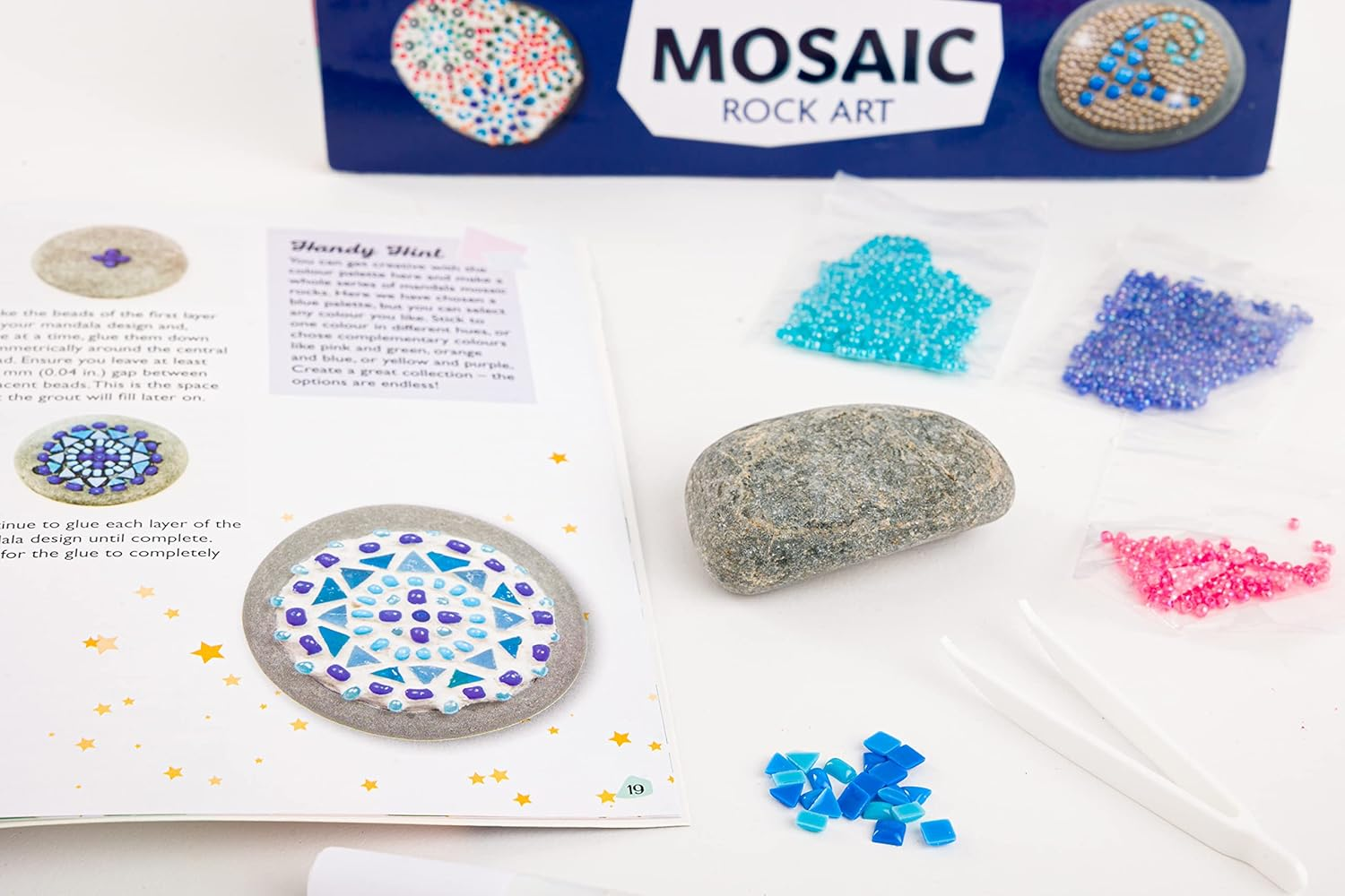 Mosaic Rock Art Box Set - DIY Mosaic Crafting for Adults - Tiles and Tools Included - Step-By-Step Projects - Creative Arts and Crafts image number 1