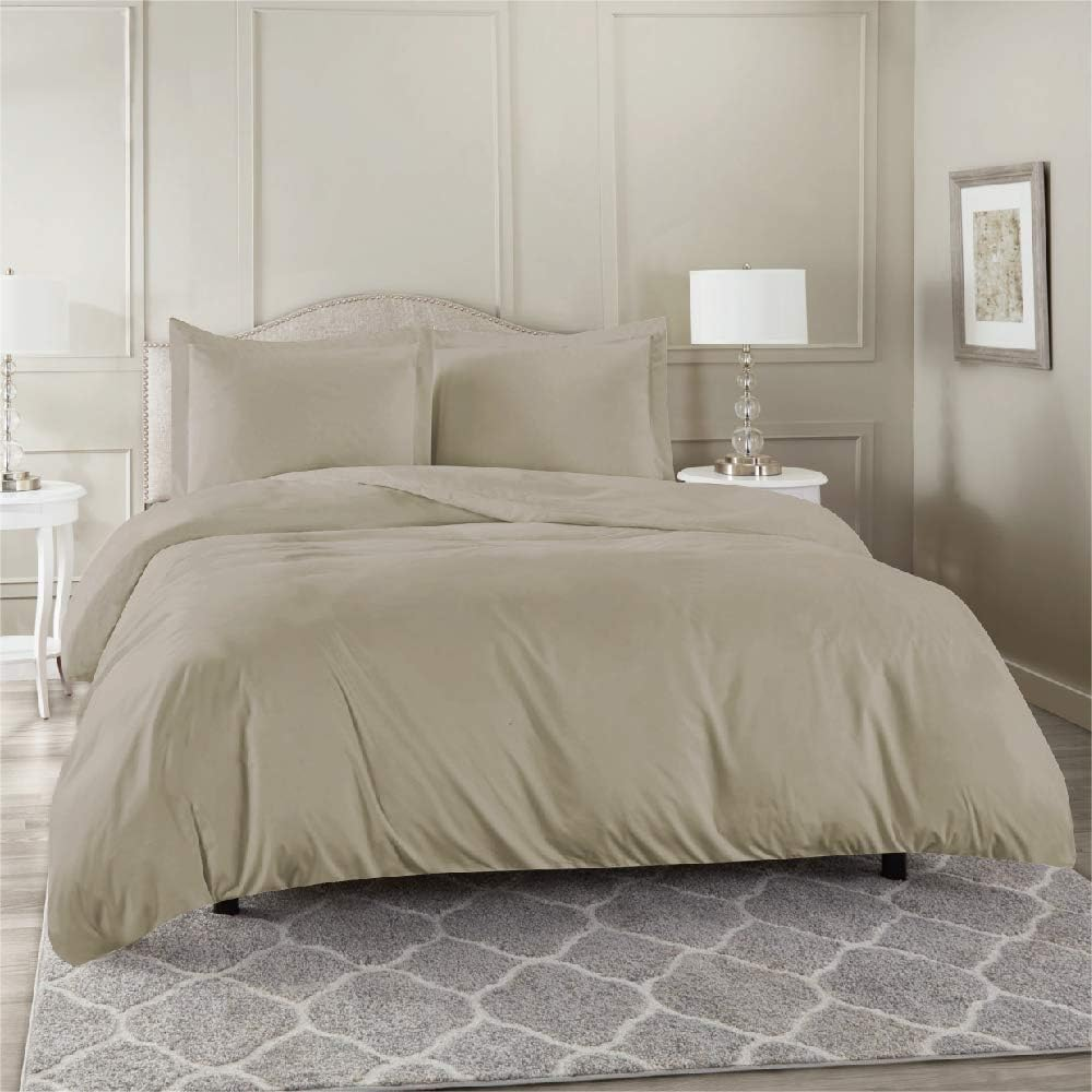 Luxor 100% Cotton 1000TC Single/King Single/Double/Queen/King/Super King Quilt/Duvet Cover Set - Linen (Super King)