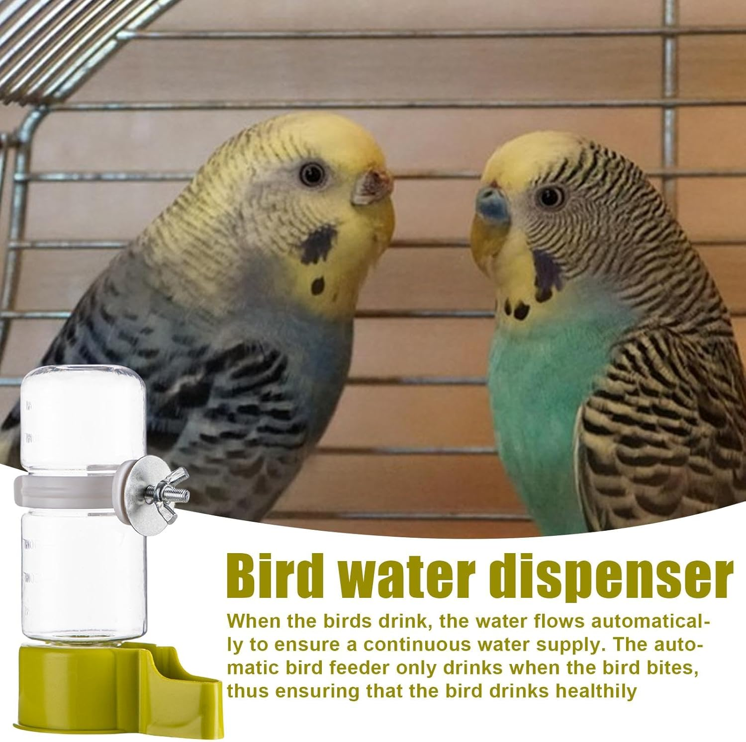 Automatic Bird Water Dispenser - 140ML Large Capacity Parrot Water Dispenser - Spill Proof Water Dispenser for Rutins, Budgies, Finches, Starlings image number 6