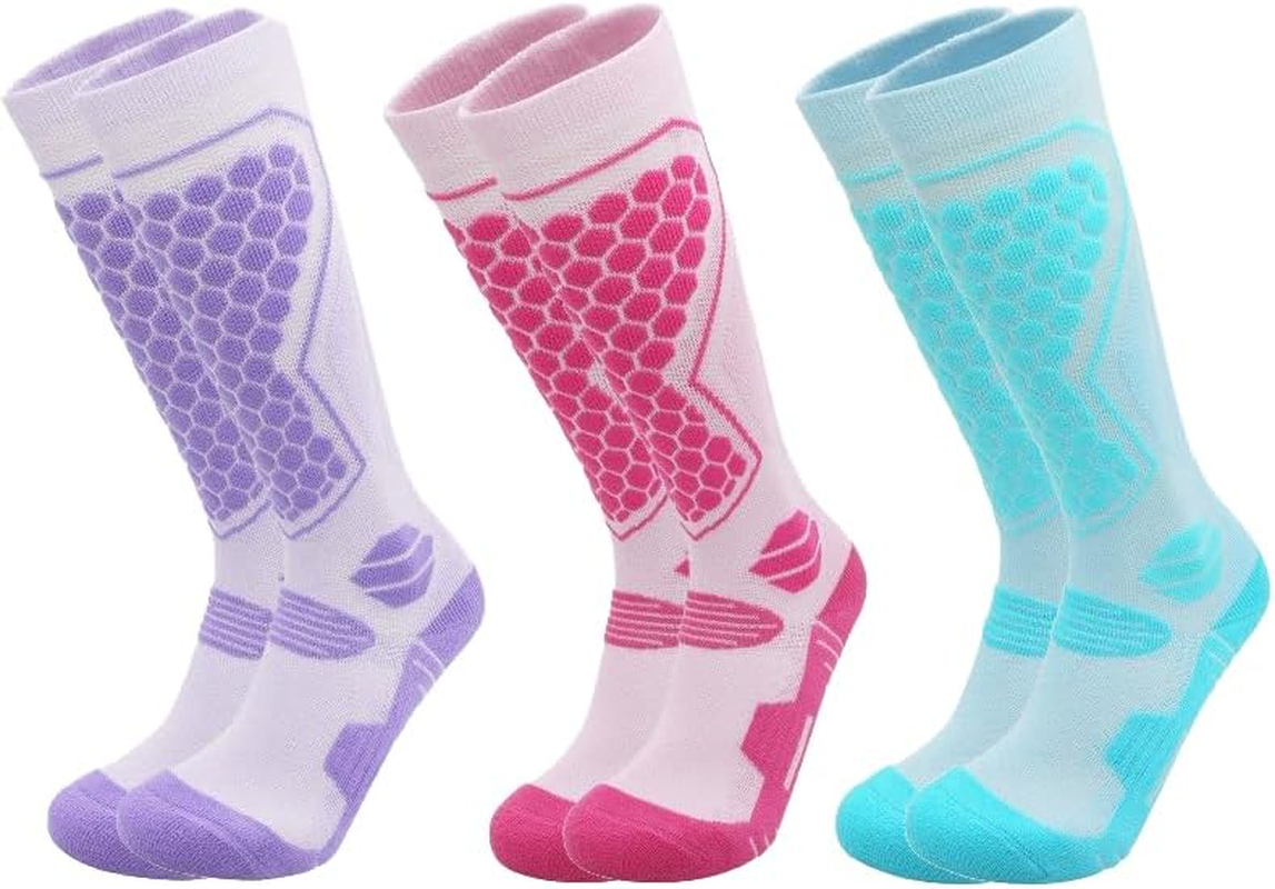 ZANZER Merino Wool Ski Socks - 3 Pairs Thermal Knee High Socks for Snowboarding, Winter Warmth, Cold Weather