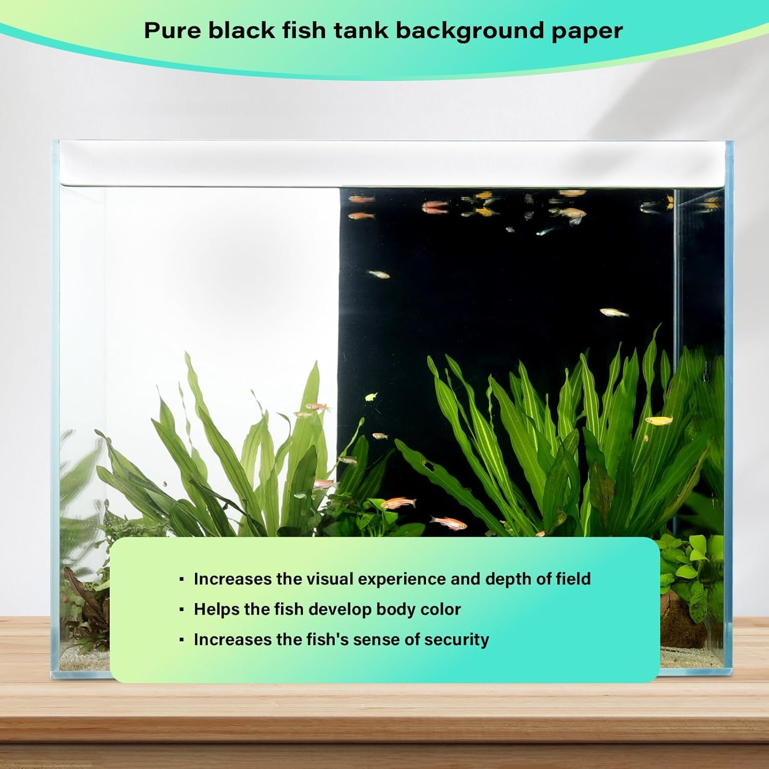 Aquarium Background Static Cling Black Fish Tank Background Wallpaper Fish Tank Backdrop Vinyl Aquarium Poster Background 78 X 12 In image number 5