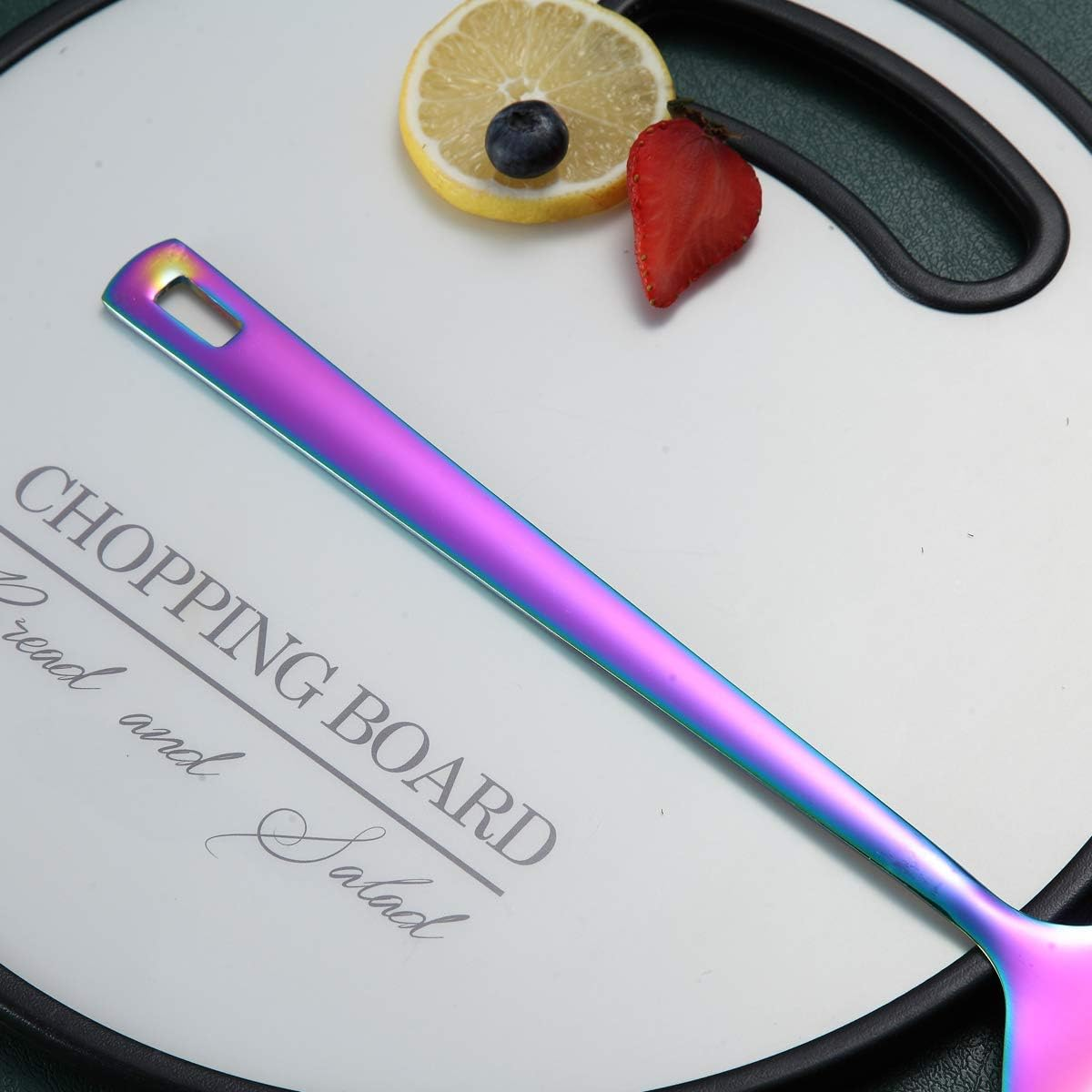 Rainbow Kitchen Utensils Set,13 Pieces Stainless Steel Cooking Utensils Set with Titanium Rainbow Plating,Kitchen Tools Set with Utensil Holder for Non-Stick Cookware Dishwasher Safe (13 Packs) image number 2