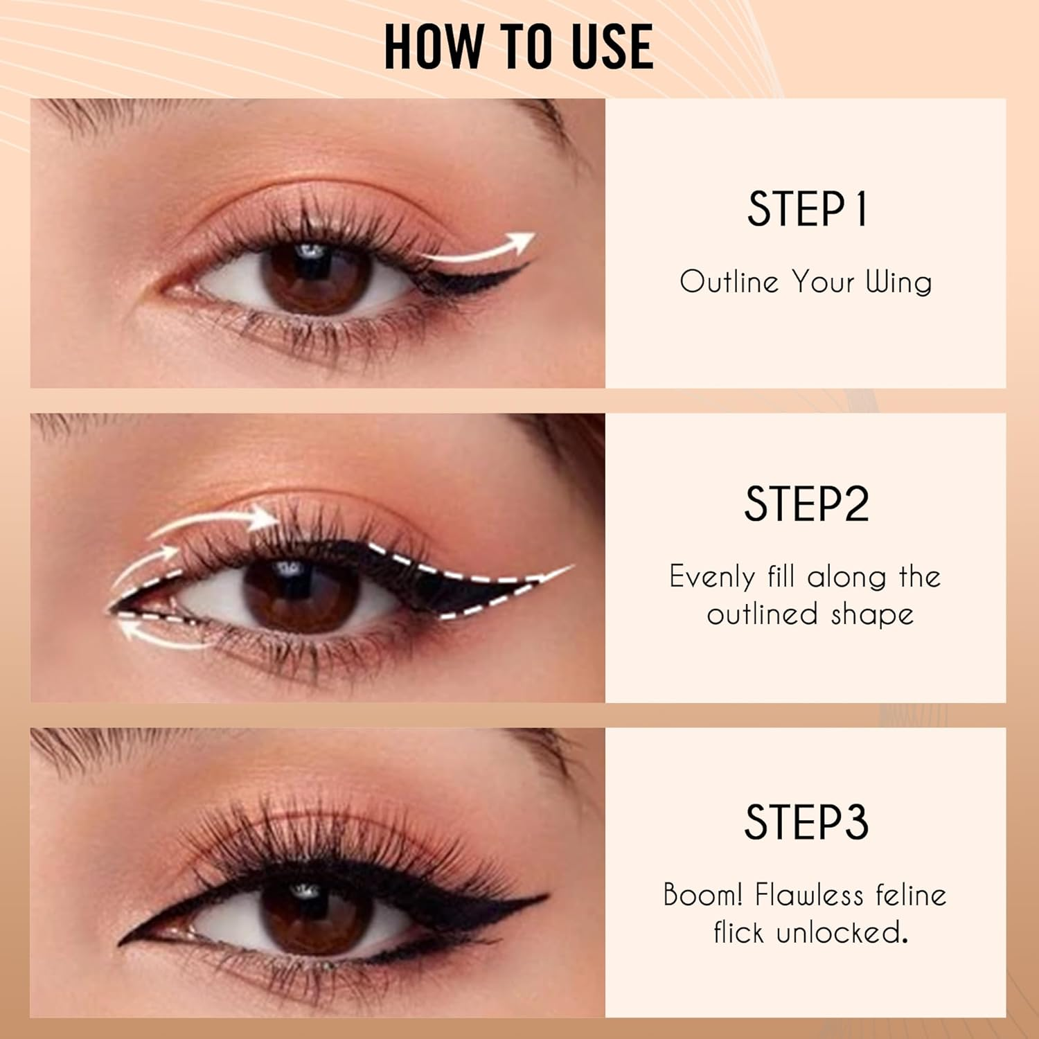 Docolor Waterproof Eyeliner, Pen Super Slim Liquid Precise - Smudge Proof All Day Long-Lasting Eye Liner (Black) - Gold image number 4