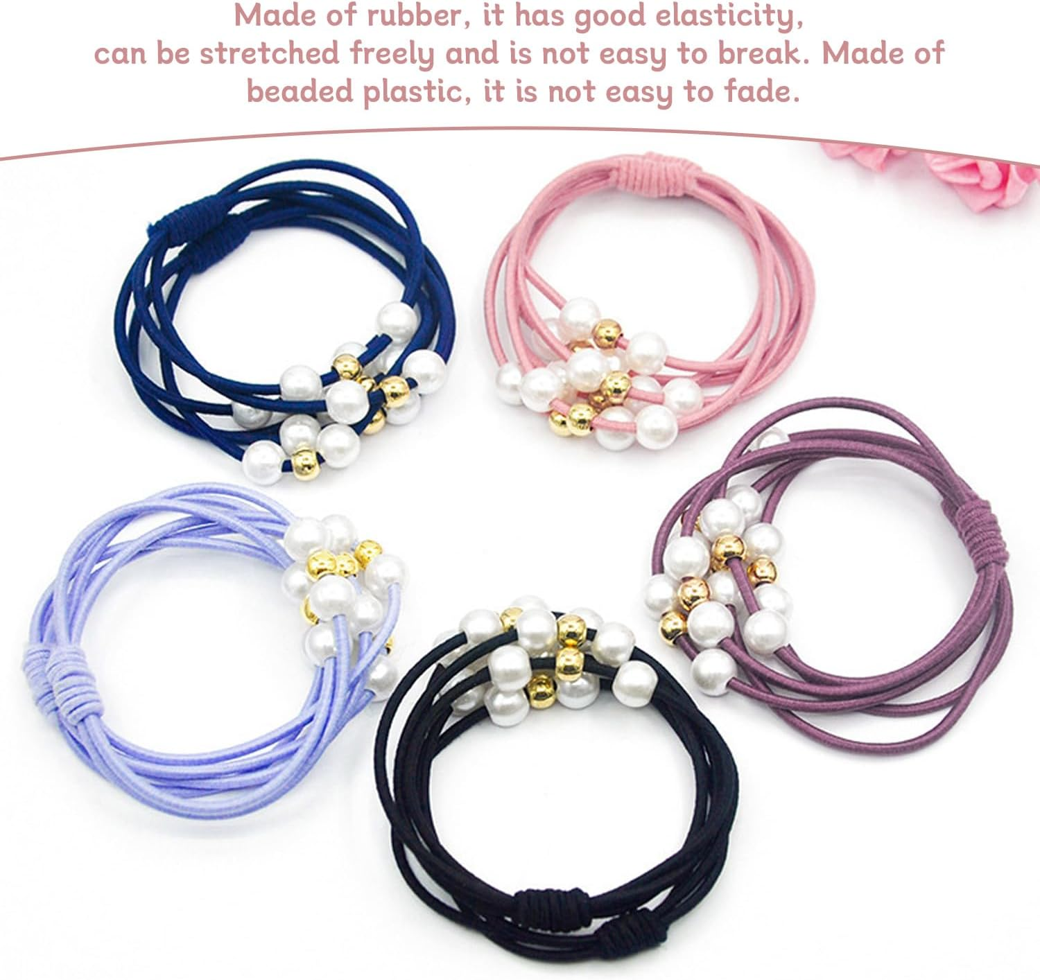 Pack of 20 Elastic Hair Rings, Multi-Layer Hair Rings, Simple and Versatile Hair Accessories, Hairstyle Accessories and Accessories for Women'S Hair Accessories. image number 2