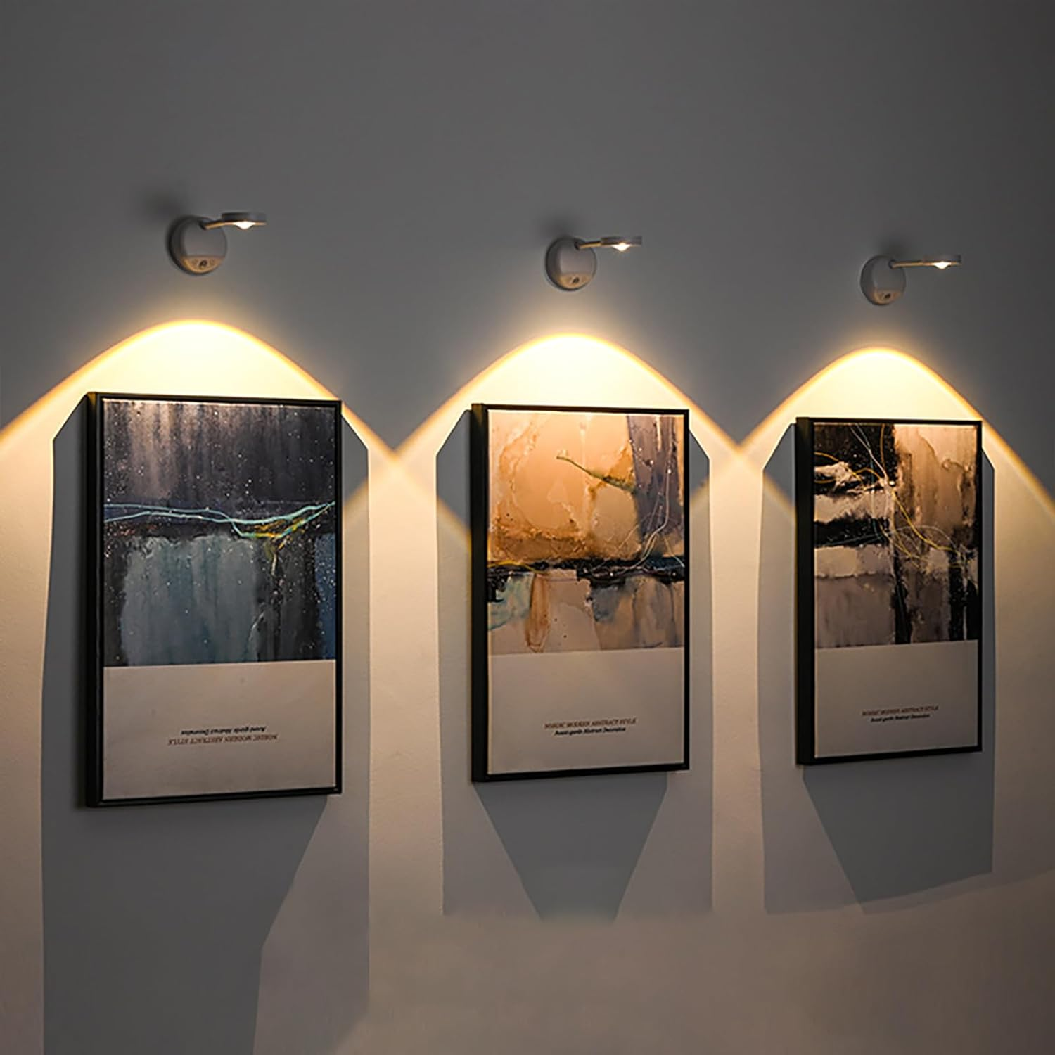 Shenzhi Tech LED Spotlight, Wireless Picture Light, Rechargeable Painting Light with Motion Sensor, Stick on Lights 360&deg; Rotation Stepless Dimming Art Display Light for Indoor Wall Decor image number 1