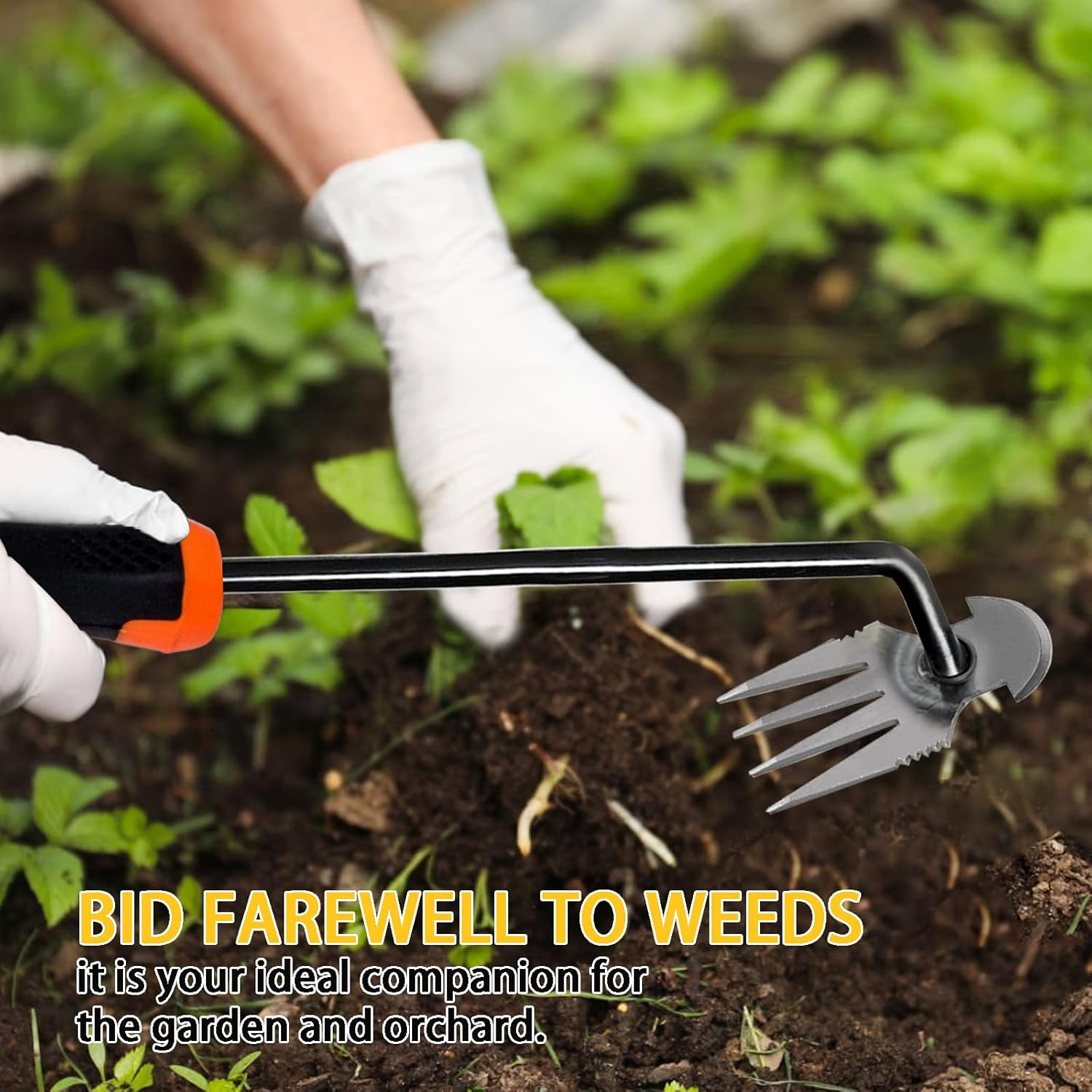 Weed Puller Tool-2Pcs, Upgrade Durable Garden Weeder Tools, Dual Purpose Manual Weed Removal Tool with Manganese Steel Teeth, Portable Uprooting Weeding Tool for Vegetable Gardens Backyards image number 1