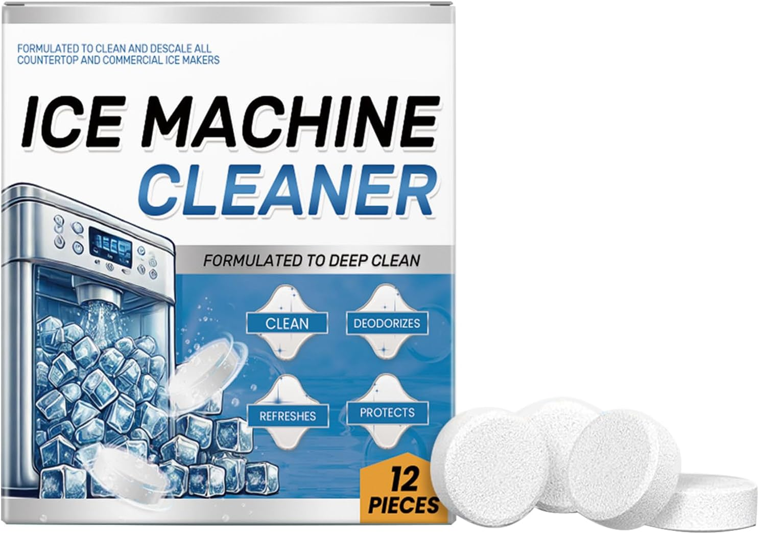 Ice Maker Cleaner Tablets, 12 Pieces Descaling Ice Maker Cleaning Tablets, Small Appliance Parts & Accessories, Stain Removal Products for Most ICES Makers image number 5
