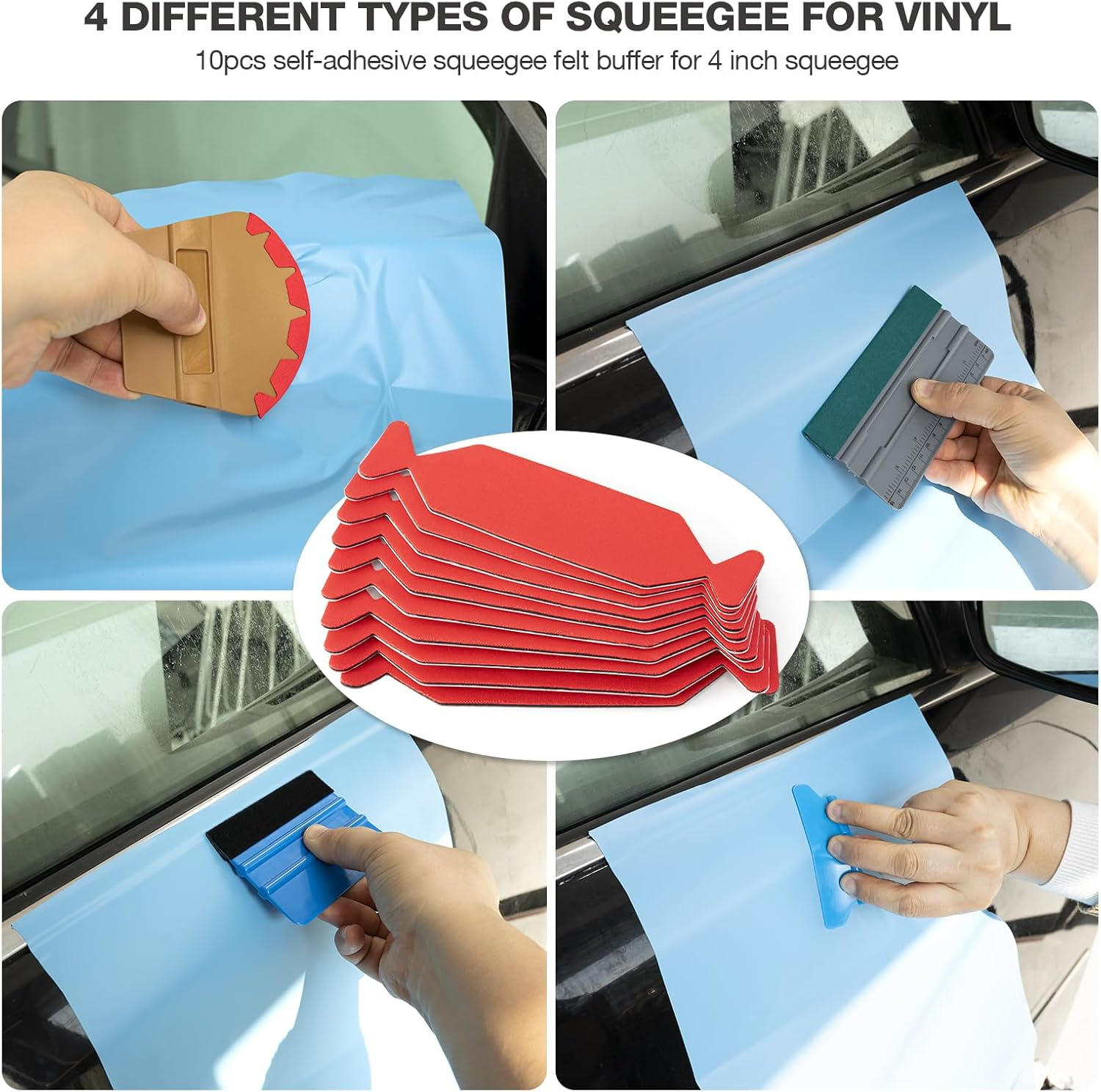 Gomake Vinyl Wrap Tool Kit Car Wrap Kit Window Tint Tools for Car Wrapping Installation, Include Heat Gun, Vinyl Squeegee,Micro Wrap Stick Squeegee, Film Cutter, Magnet Holder, Plastic Scraper