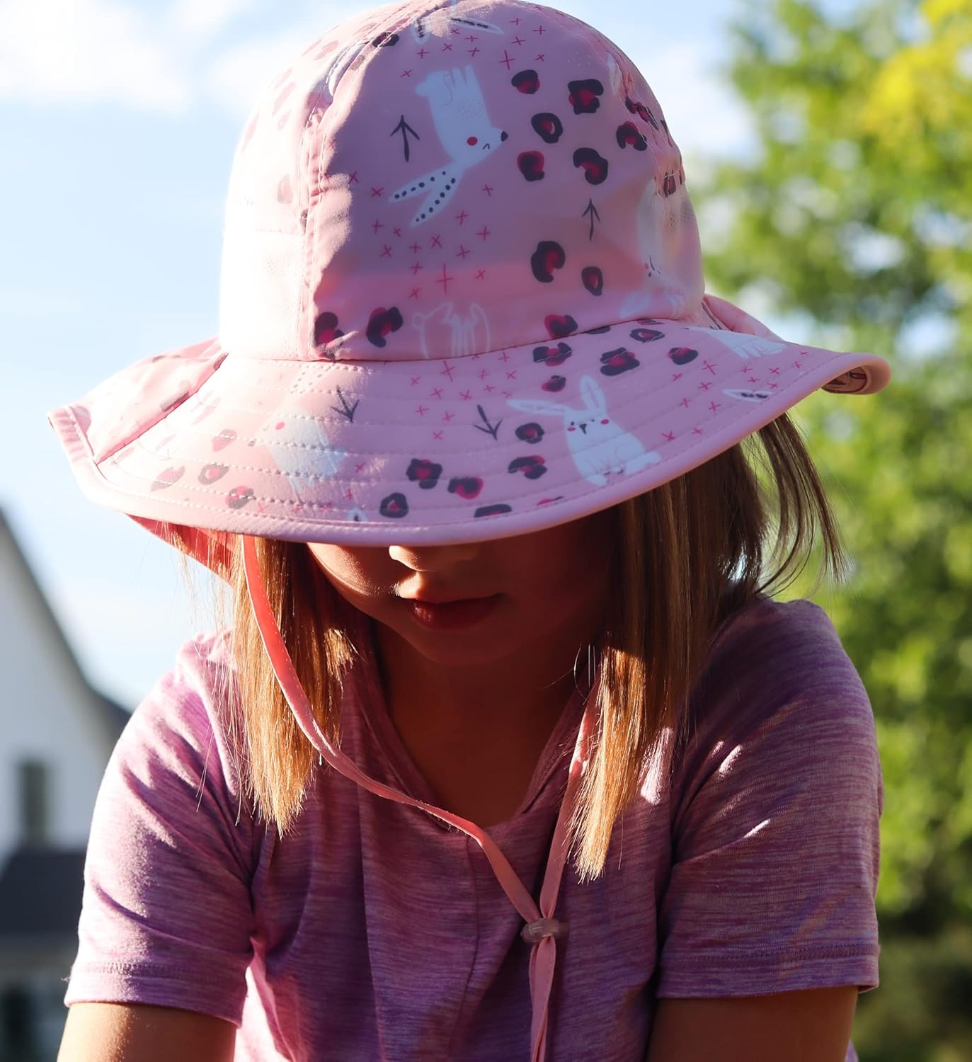 Icolor Kids Sun Hats Toddlers Upf50+Bucket Summer Beach Play UV Sun Protection Hats with Neck Flap for Ages 3~10 Boy Girls image number 5