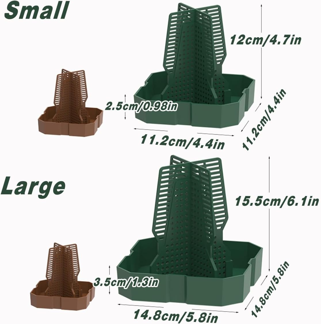 AIMALL Reptile Feeding Basin, Anti-Escape Design, Horned Frog and Dubia Cricket Compatible, Available in Two Sizes and Colours - Brown-S image number 5
