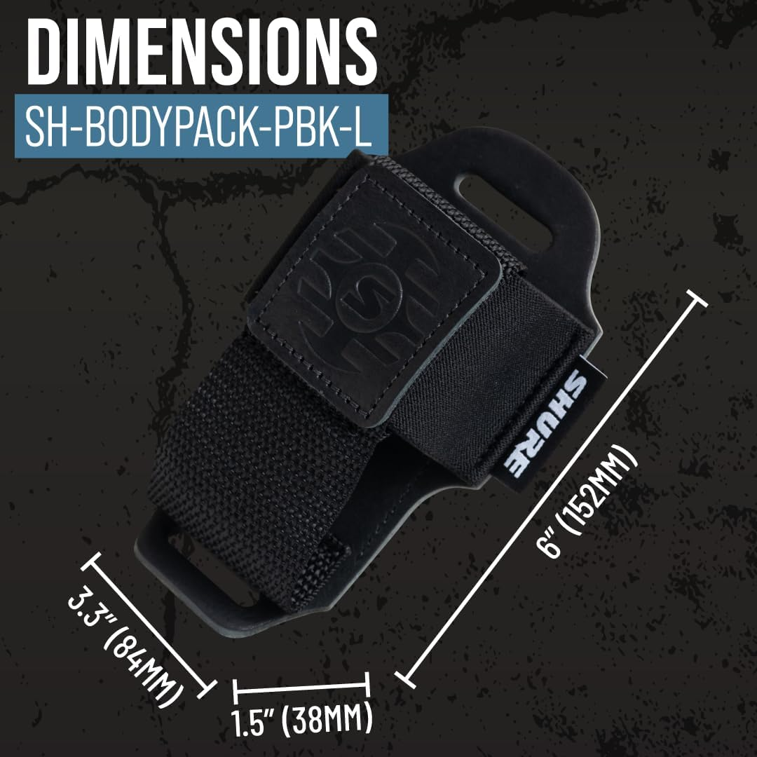 Shure by Gator Premium Black Leather Wireless Bodypack Transmitter Pouch; (SH-BODYPACK-PBK-L) image number 3