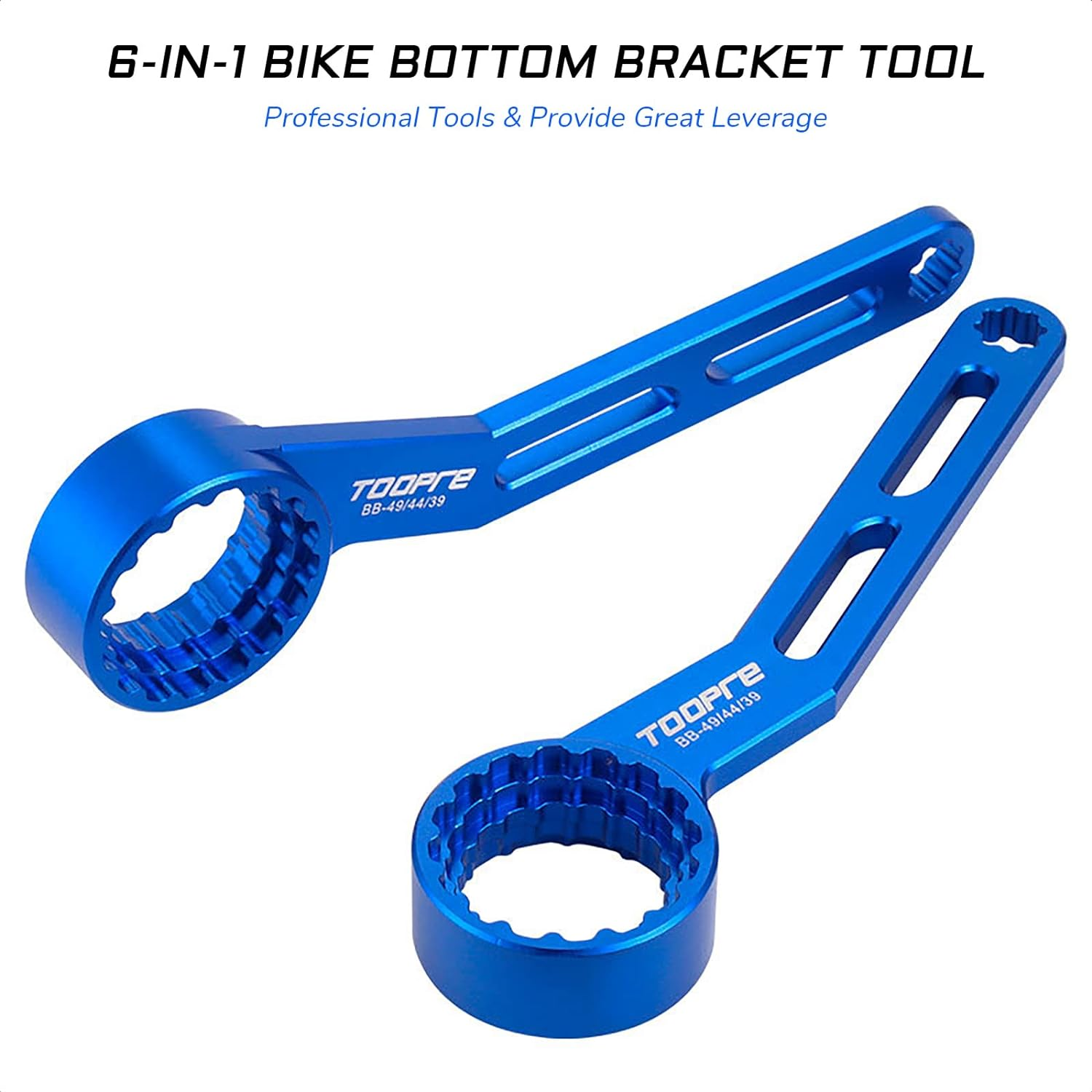 KIEVODE 6-In-1 Bike Bottom Bracket Tool for 12/16-Notch 39/41/44/46/49Mm External Cups Lockring and Crank Arm Cap Install Removal - Wrench for Shimano, SRAM, FSA, Rotor, Chris King, Truvativ GXP, Etc image number 1