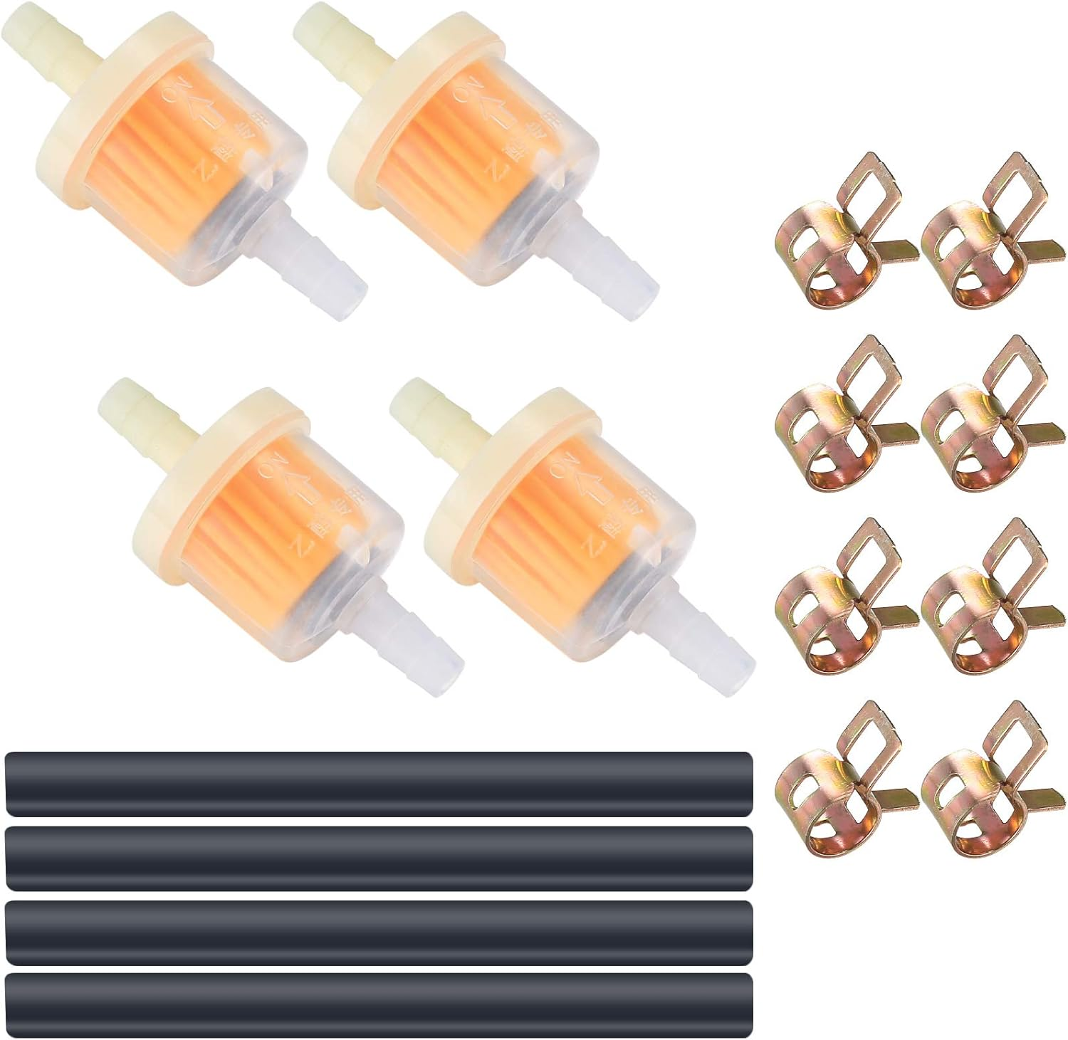 12 Pieces Gas Inline Fuel Filters, Universal Motorcycle Petrol Inline Filter, Filtration Speed Quick Fuel Filter for 6-8Mm Motorbike, Scooter, Generator, Lawnmower Machines, Auto (Yellow 12)