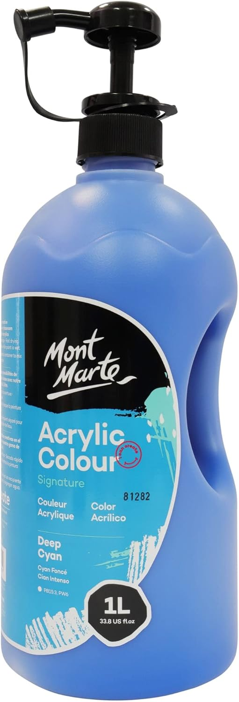 Mont Marte Signature Acrylic Colour with Pump 1 Litre, Orange image number 6