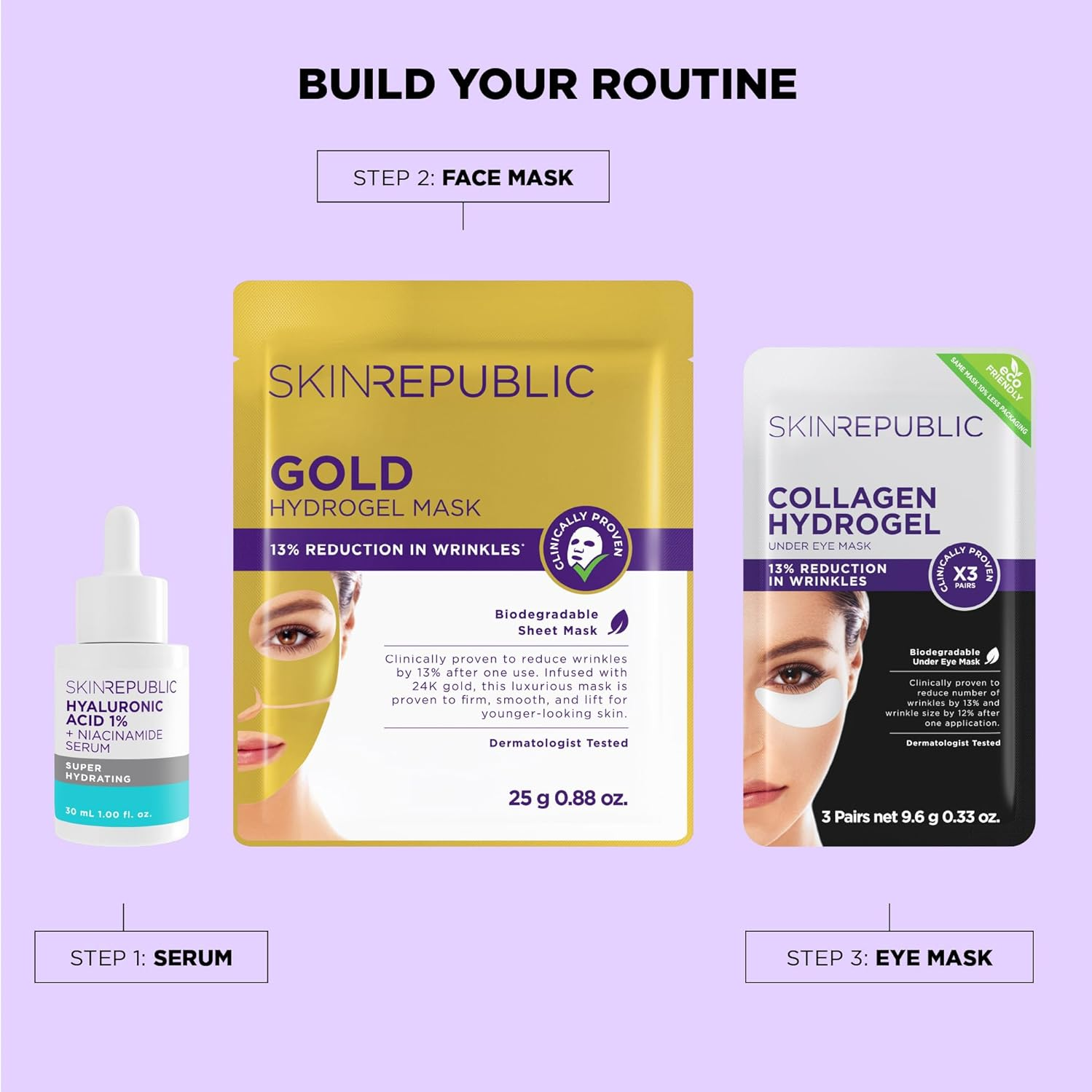 Skin Republic 10 Pack Gold Hydrogel Face Mask image number 3