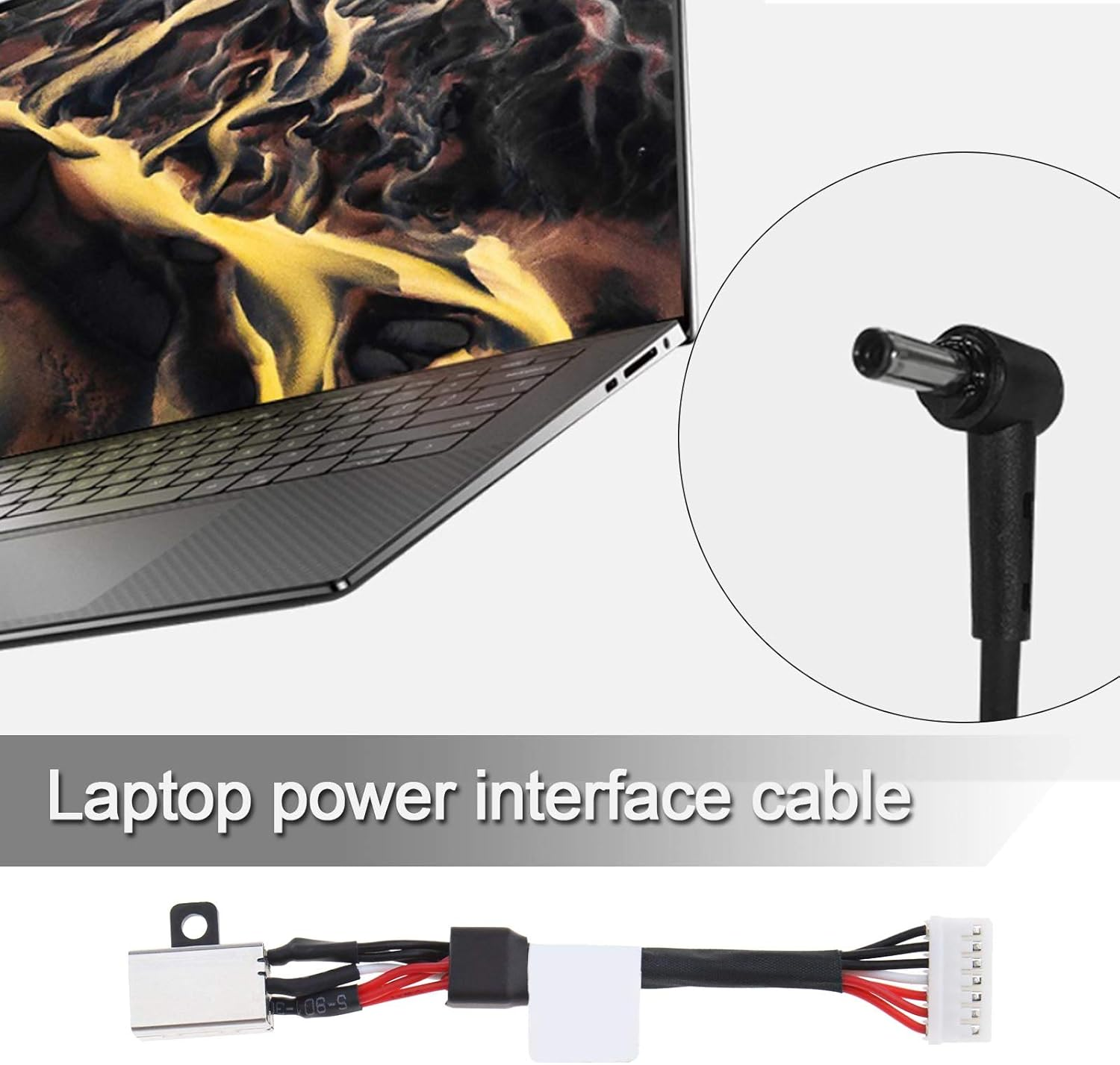 Emsea Notebook DC Power Interface Charging Port Jack Socket Connector Harness Wire Cable Compatible with Dell XPS 15 9550 9560 DC30100X300 P56F image number 4