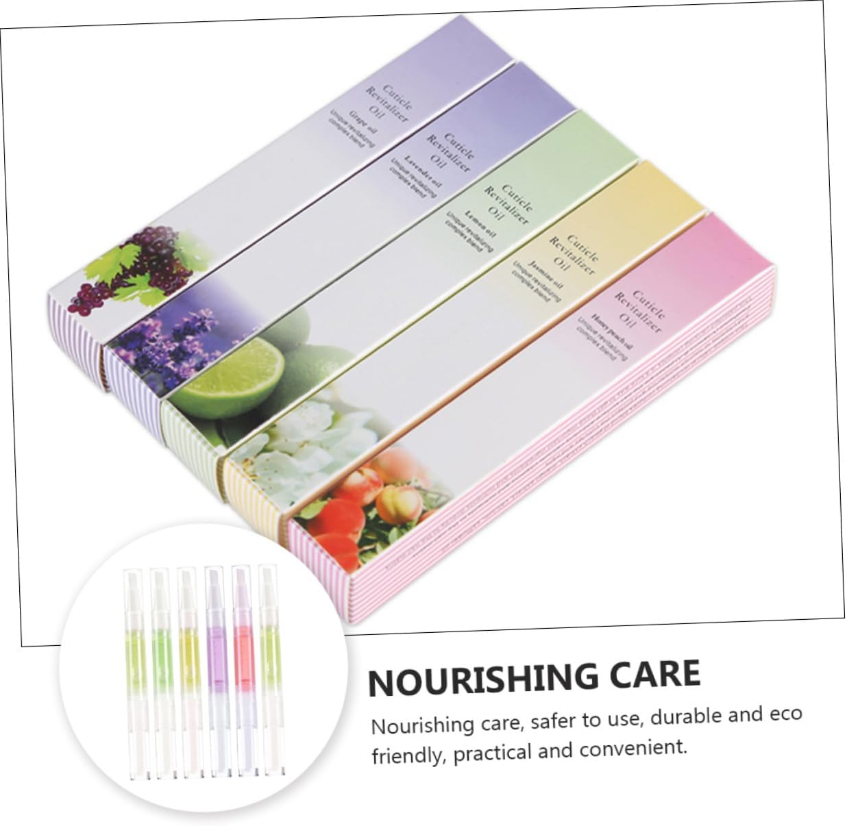WOFASHPURET 6Pcs Cuticle Nourishing Oil Pen Organic Jojoba Castor Oil for Nail -Friendly Manicure Care Pen Nail Trimming Applicator image number 4
