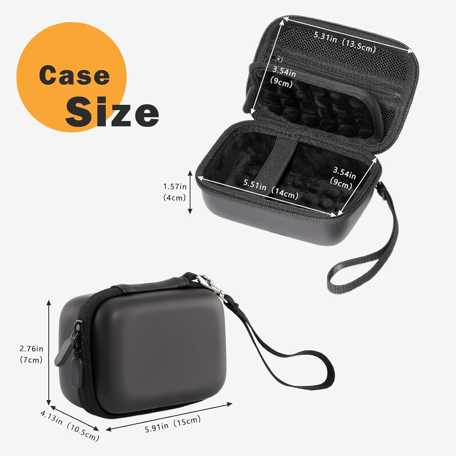 Procase Hard Shell Digital Camera Case for Canon G7X Mark III Mark II, Sony Cybershot, Powershot SX740, Ricoh GR III, Kodak Pixpro, Compact 4K Vlogging Small Cameras Travel Carrying Storage Bag -Black