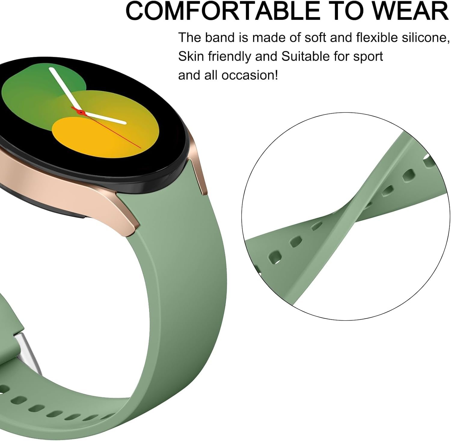 [4 Pack]Silicone Bands for Samsung Galaxy Watch 7 Bands/Samsung Galaxy Watch 7/FE/6/6 Classic/5/5 Pro/4 Women Men, 20Mm Soft Comfortable Adjustable Sports Replacement Strap