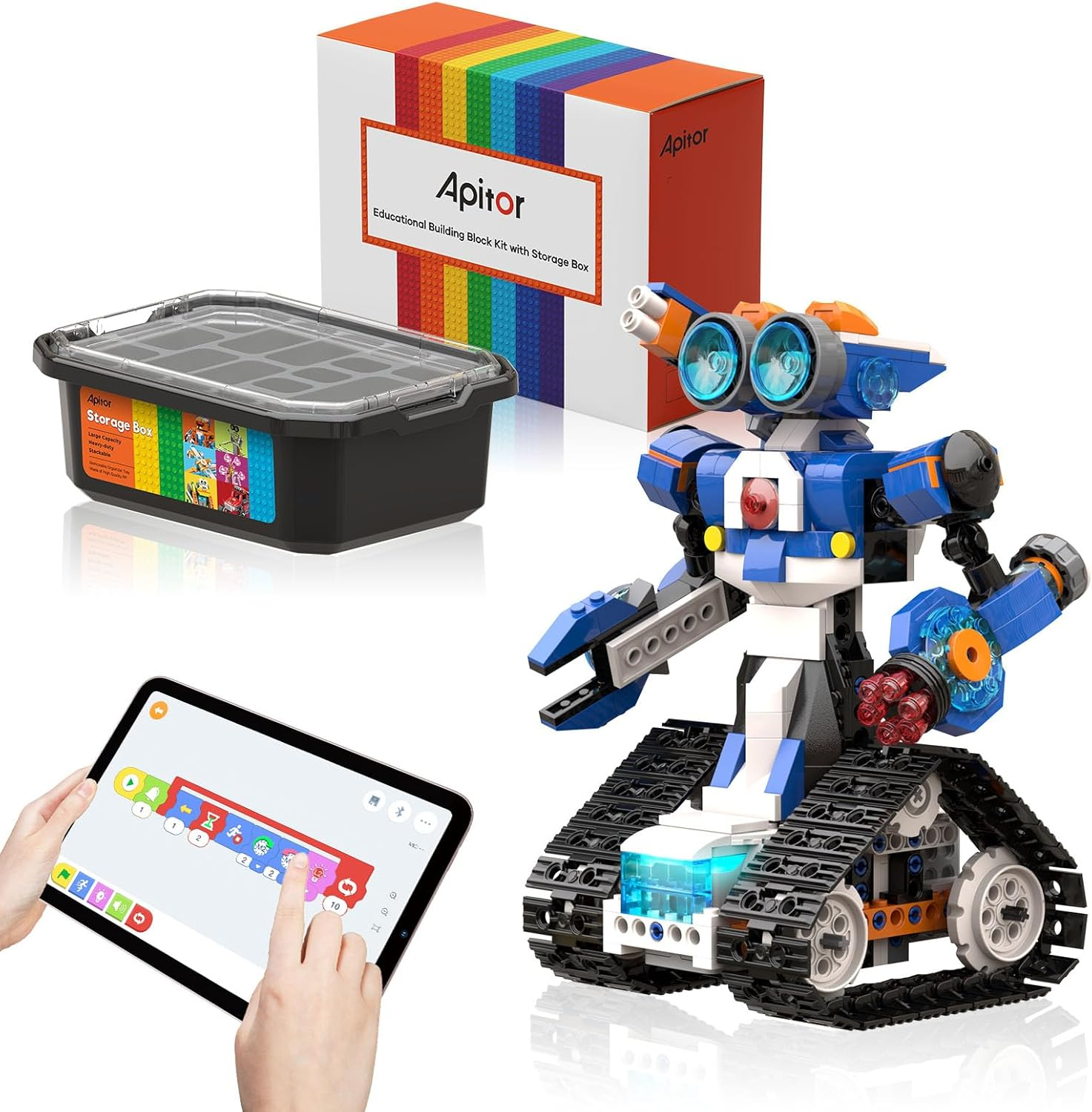 Robot J Smart Robot Building Kit with Storage Box, Programmable App RC Robot/Tank with Coding Game, for 7 8 9 10 11 12 Years Old Kids image number 5