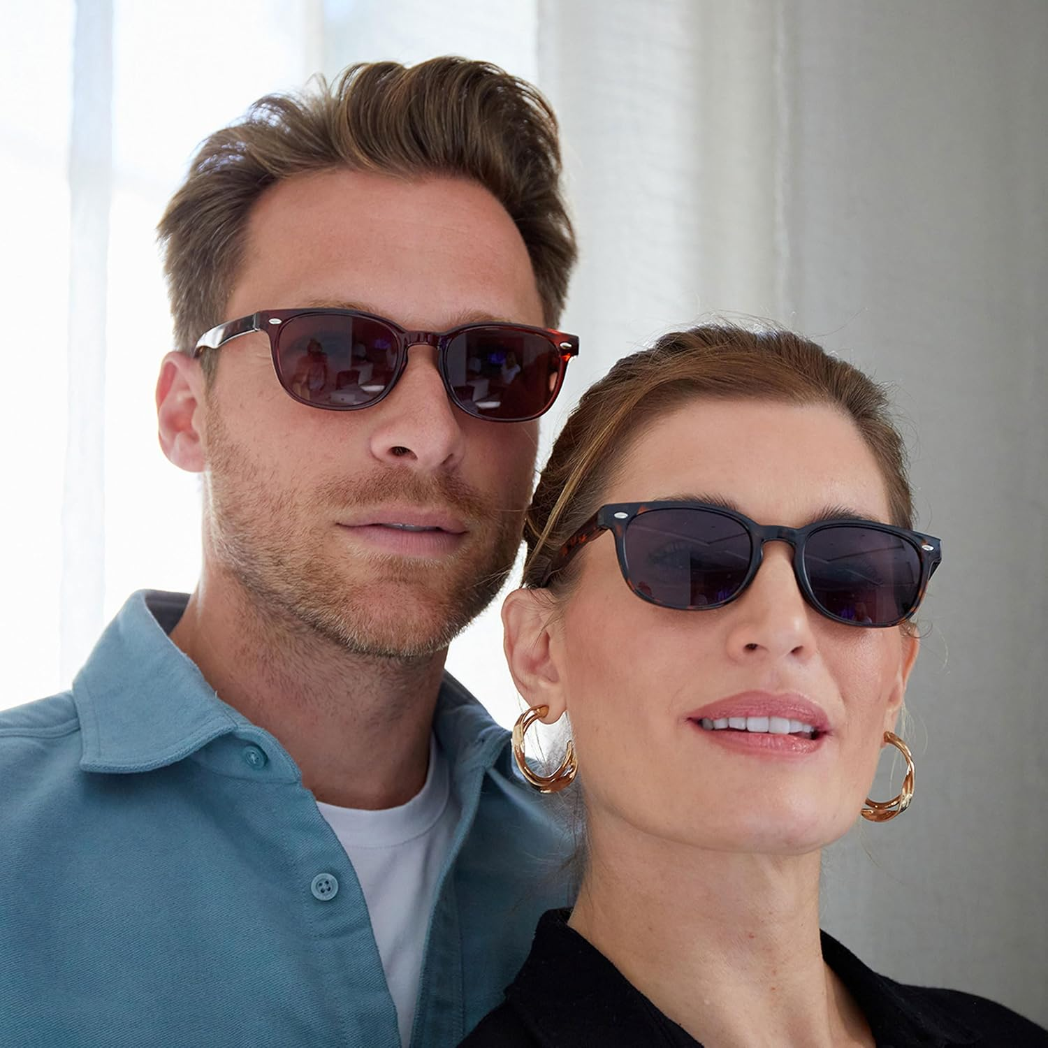 The Reading Glasses Company Brown Tortoiseshell Sun Readers UV400 Gregory Peck Style Mens Womens Spring Hinges S14-2T +2.50 image number 2