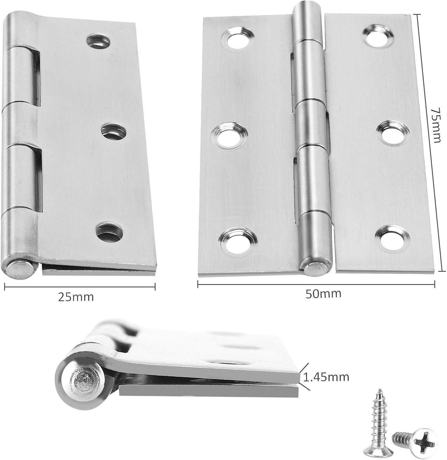Bearing Ball Door Hinge, Quiet Bearing Hinge for Door, Room Door, Bathroom Door, Piano, Kitchen Cabinet, Case, Window and Other Hinge Scenes, Door Hinges, Hinges Outdoor (3-Inch 10 Pieces) image number 5