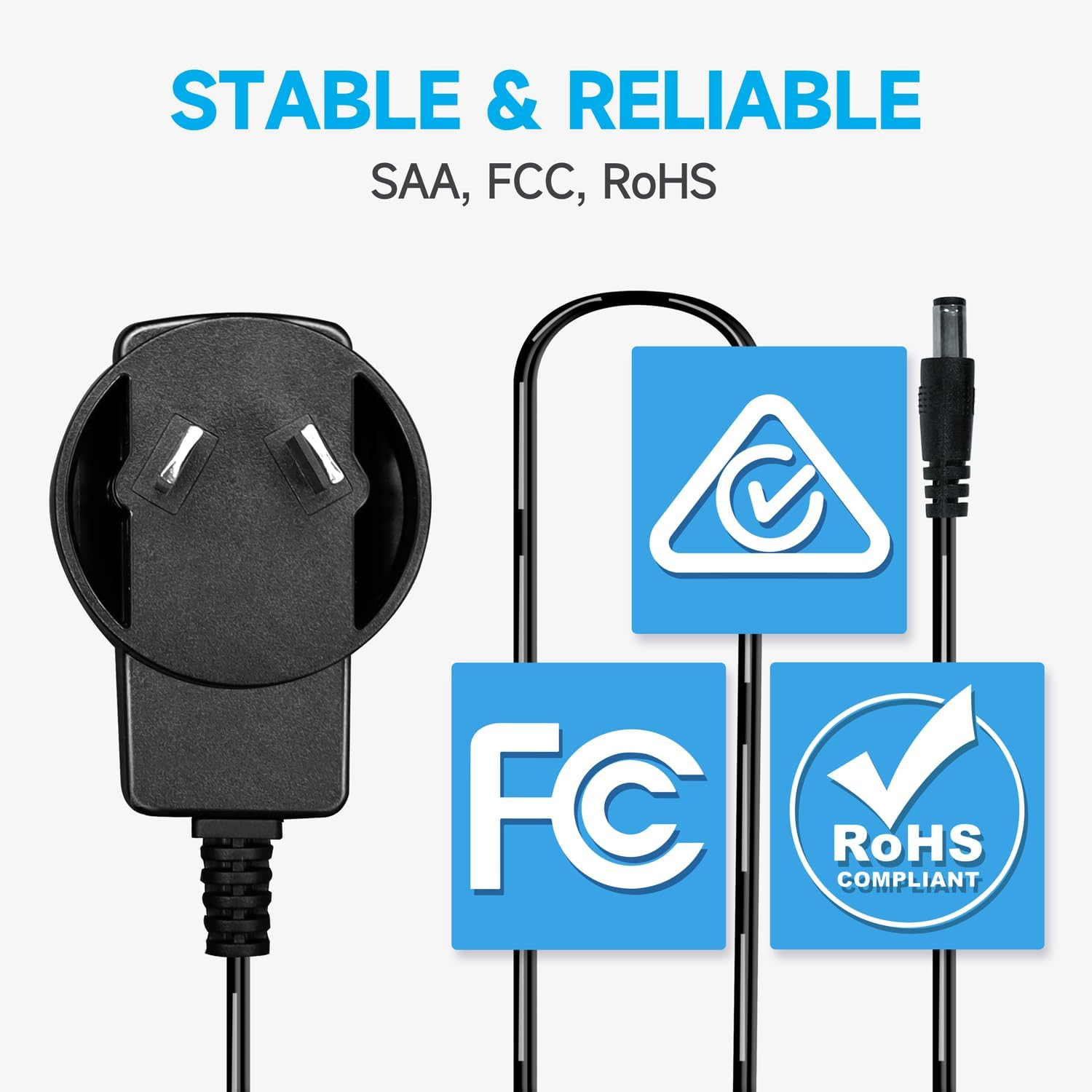 6V 1A/1000Ma 1.8M Long Power Supply Adapter, AC 100-240V to DC 6V 1A 6W Switching Adapter Plug for Blood Pressure Monitor,Electronic Scale and More,Saa Certified image number 6