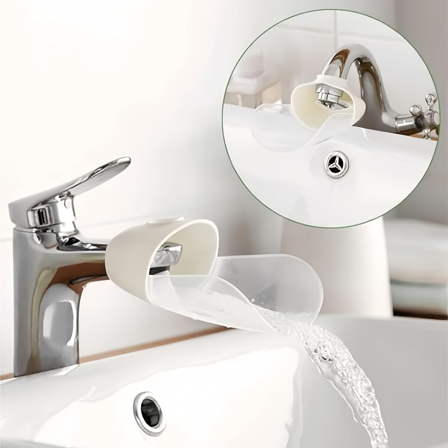 Faucet Extender Tub and Sink Handle Extender, 2Pcs Bath Spout Extender Washing Sink Handle Extender, Guide Sink Extender Fits Most Faucets image number 2