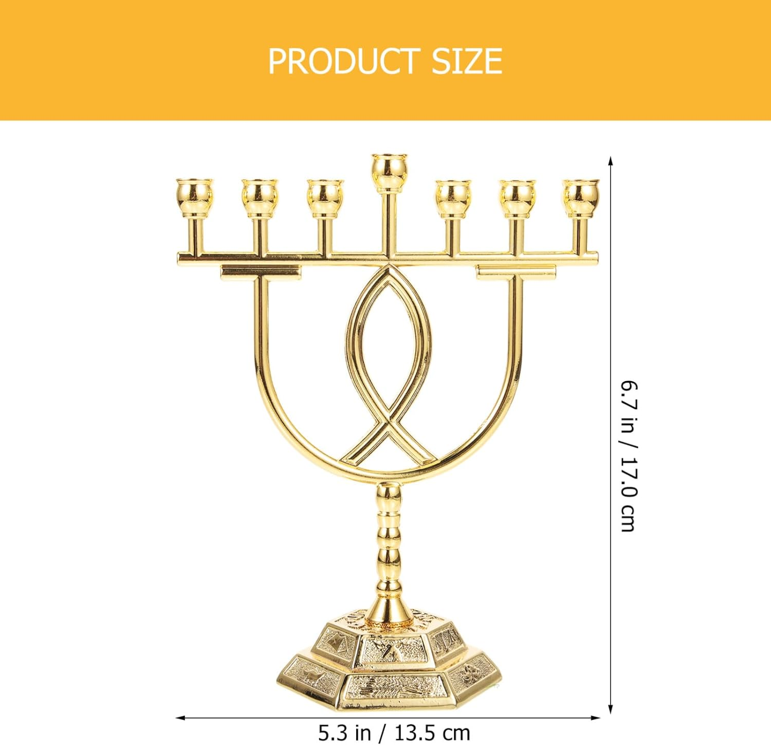 7 Branch Jewish Candle Holder Jewish Candle Sticks Menorah 12 of Israel Menorah image number 3