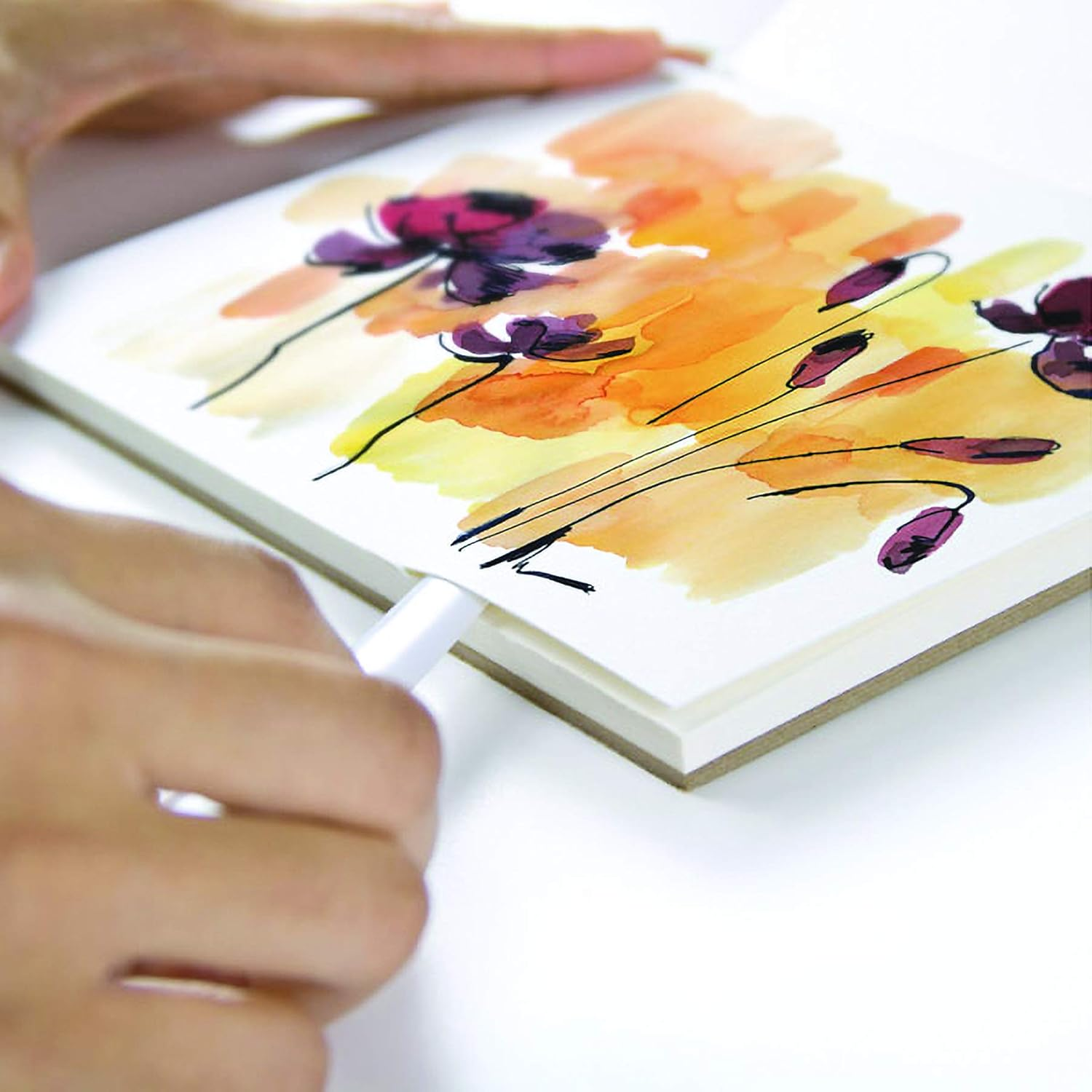 Speedball Fluid 100% Rag CP Watercolour Block Pad, 15 Sheets 9X12 Inches, Superior-Grade Material, Distinctive Textured Surface, Ideal for Watercolour Artistry image number 6