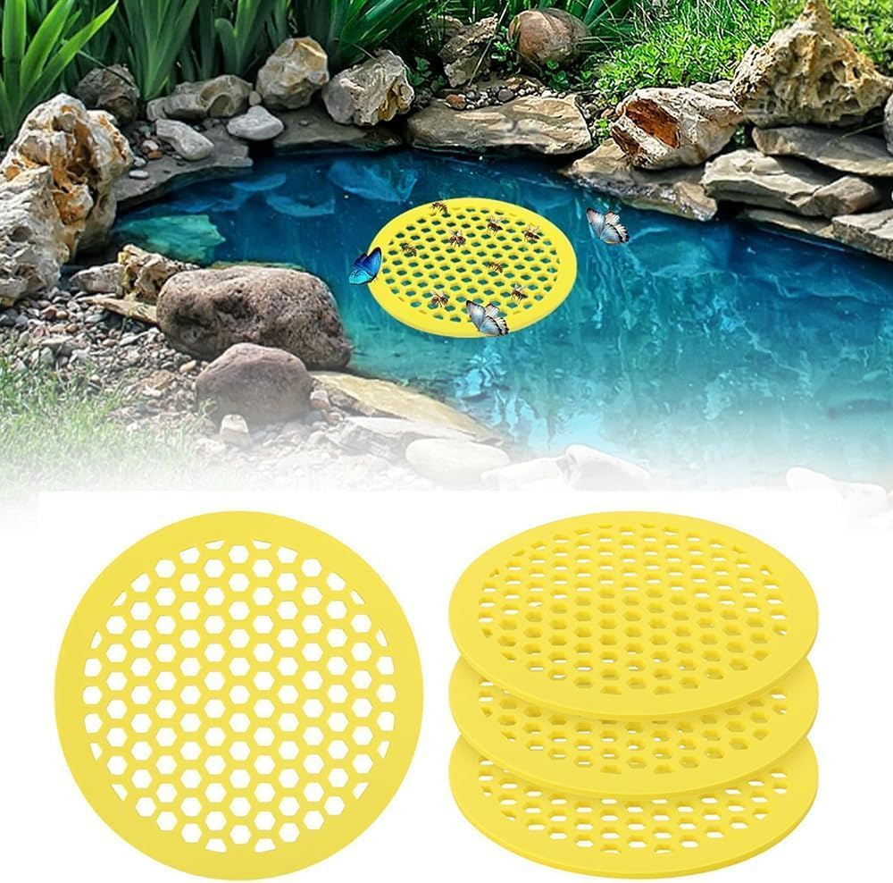Floating Bee Island Butterfly Feeder Drinker, 4Pcs EVA Foam Bee Feeder and Butterfly Drinking Station, EVA Foam Floating Bee Waterer Butterfly Watering Station, round Shaped image number 4