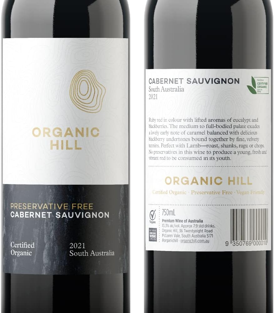 Organic Hill Preservative Free South Australian Cabernet Sauvignon 2021-12X 750Ml -