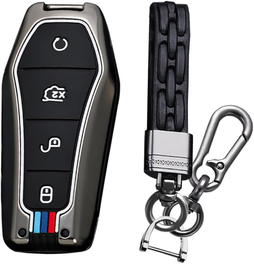 KUNIO Car Key Fob Cover Case Fit for BYD Qin Plusdmi Atto 3 Han EV Dolphin Key Protective Cover Keychain Key Holder Key Cover