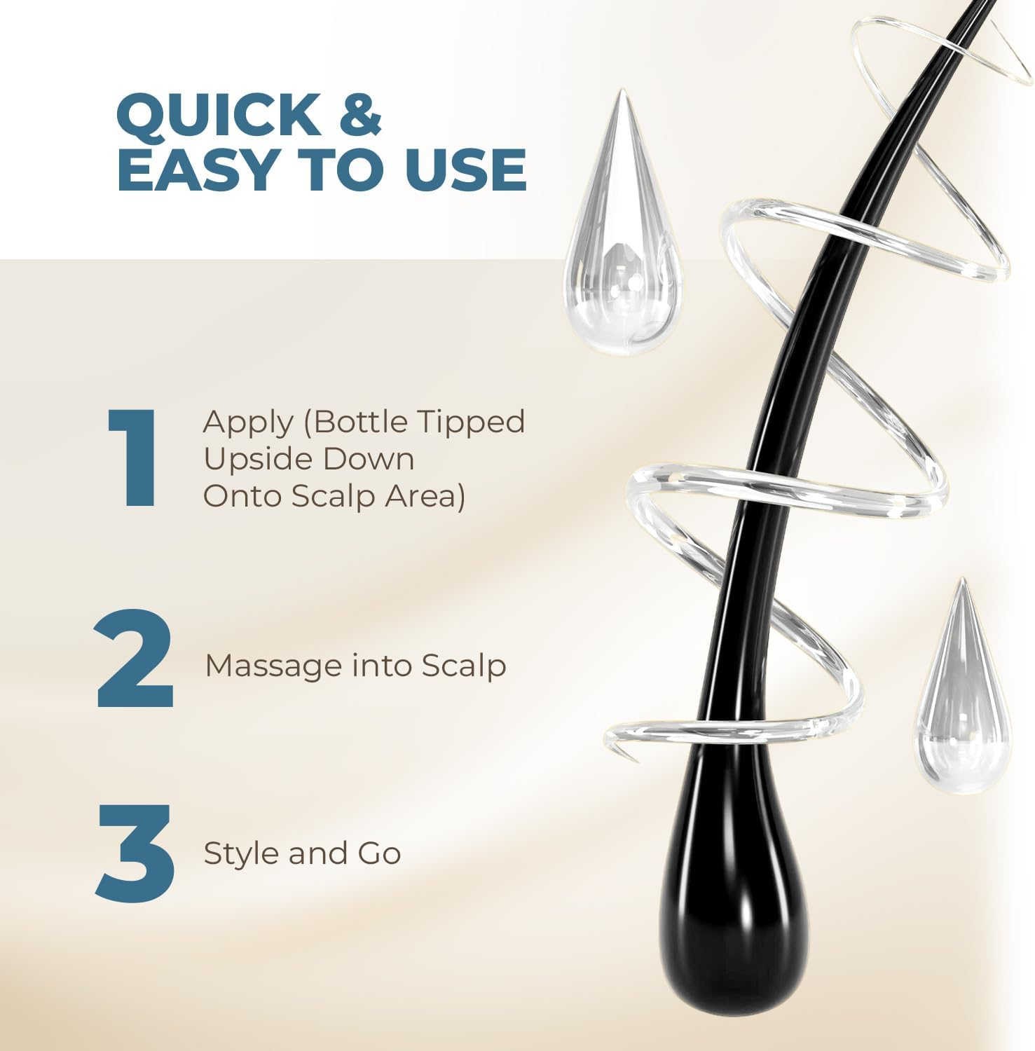 HAIRMETTO&reg; Topical Hair DHT Blocker Serum for Hair Loss, Hair Regrowth with Saw Palmetto Oil, Stinging Nettle Oil, Rosemary Oil, Soothes Dry Scalp, Non-Oily, Peppermint Scent, 4Oz Bottle image number 1