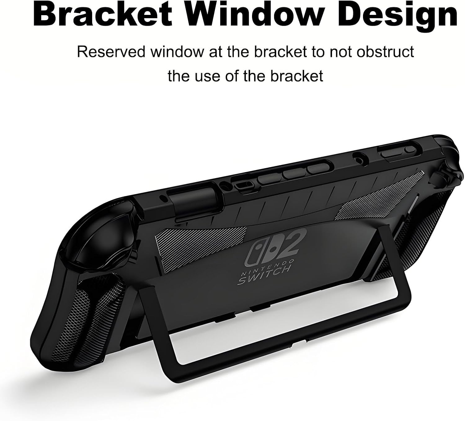 Crspexil Dockable Case for Nintendo Switch 2 - TPU Grip Protective Cover for Switch New Gen 2025 Console & Joy-Con Controller Accessories,Anti Fall TPU Protective Cover Accessories(Black)