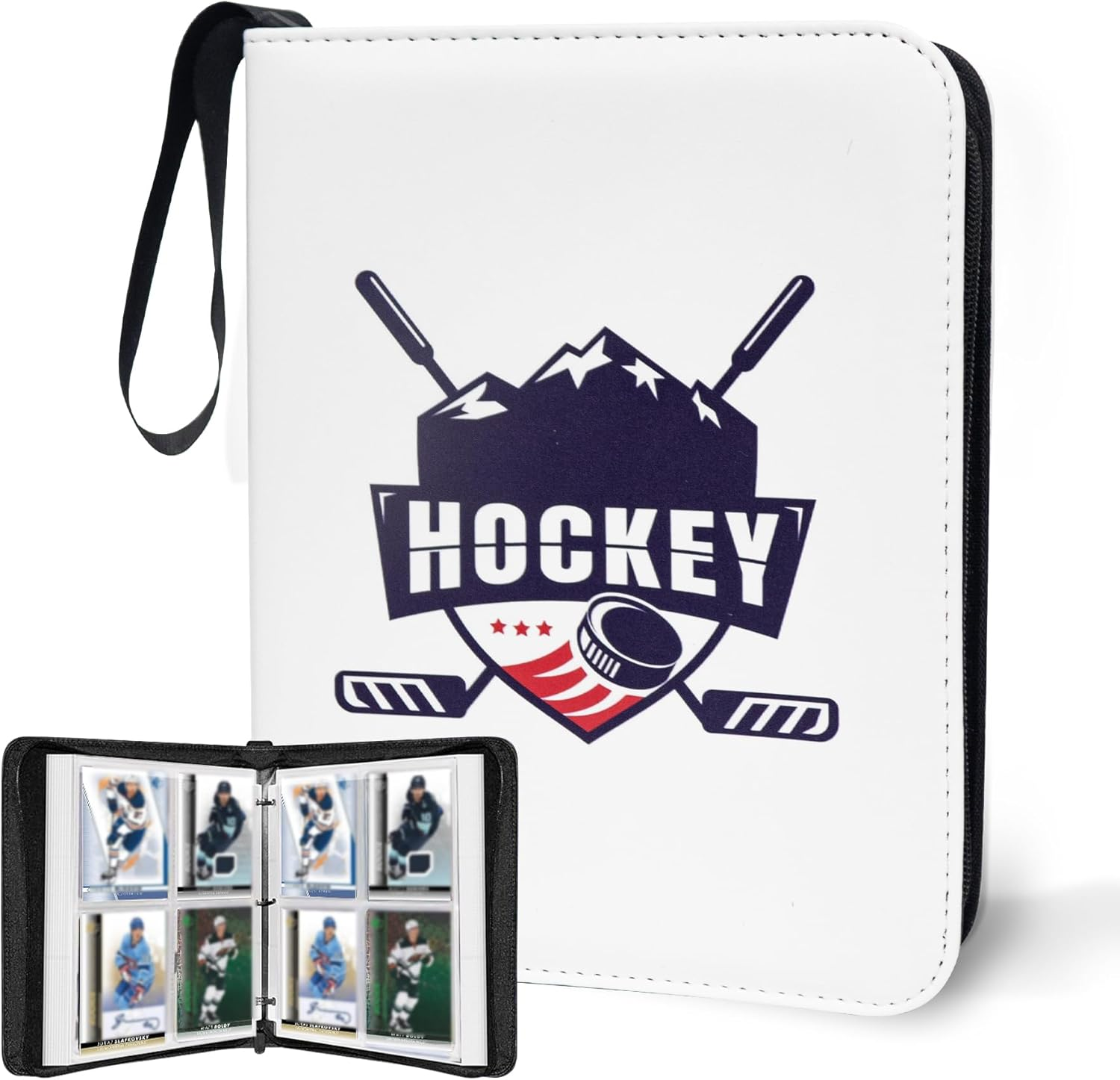 400 Pockets Hockey Card Binder for Trading Cards 2024-2025 Collectors, Portable Waterproof Storage Book with Removable Sleeves, Compatible with Football, Sports Game and TCG Cards