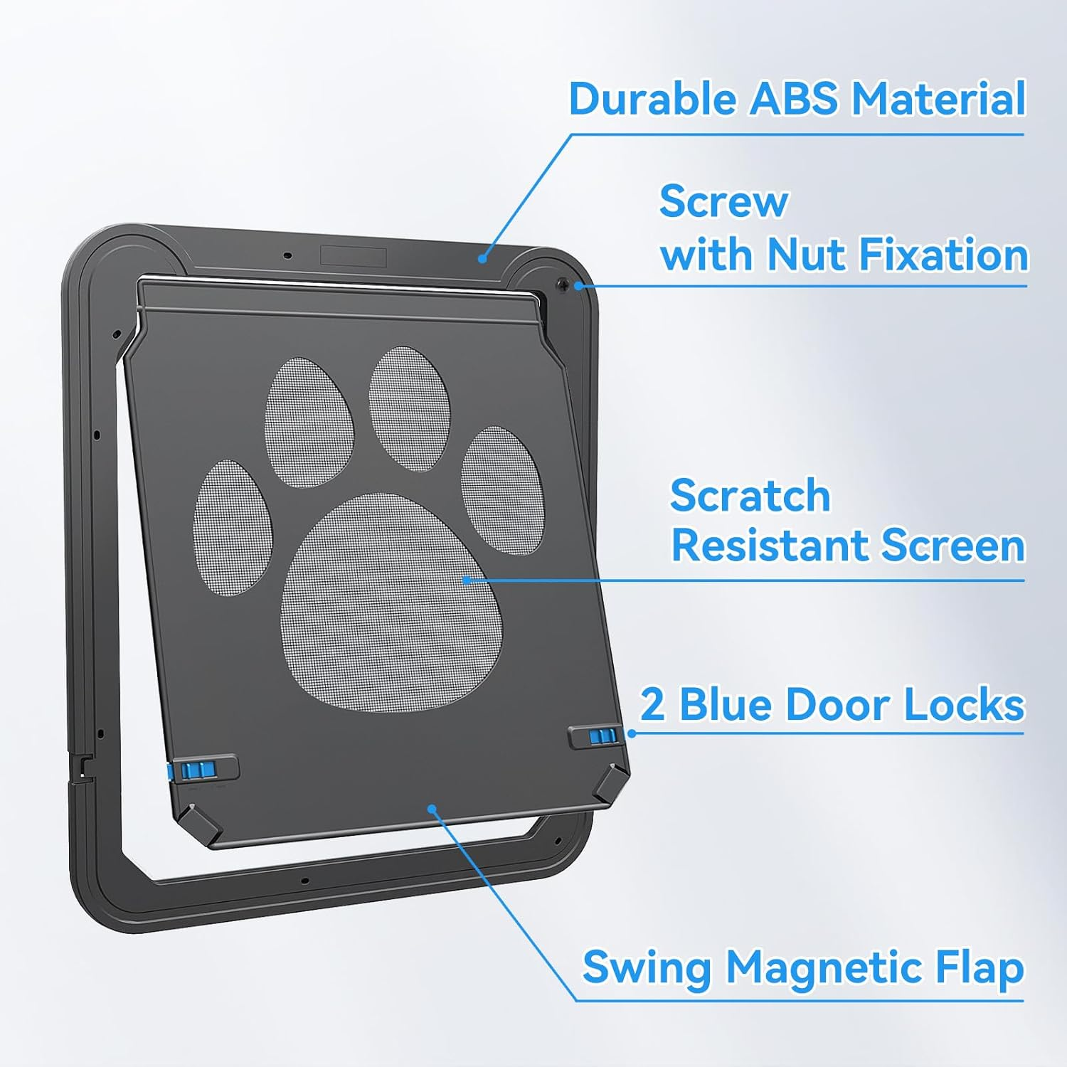 NAMSAN Pet Flap Dog Flap Cat Flap for Fly Screen with Magnet Closed image number 1