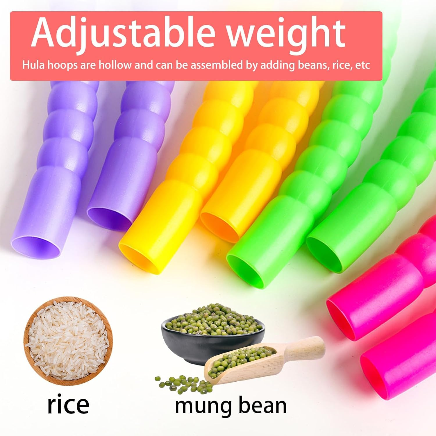 Children'S Hula Hoop Set of 2 (58 Cm, 100 G) - Hula Hoop for Children 3-12 Years with 8 Segments - Hula Hoop for Outdoor Sports and Family Games image number 5