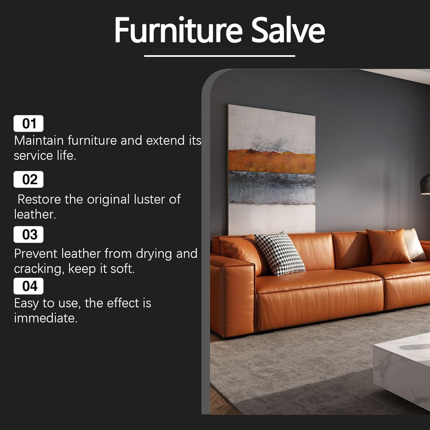 Shpuuyy Leather Balm - 100G Car Leather Interior Cleaner Cream - Deep Conditioning Maintenance Restorer for Furniture Couch Boot Bag Purse Automotive Shoe Upholstery Interior image number 6