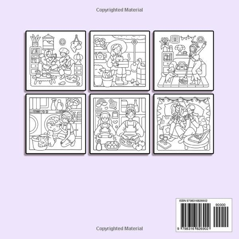 Cozy Moments: Adult Coloring Book with Cozy and Comfy Designs of Girls, Boys, Friends, and Family Moments for Relaxation and Stress Relief image number 1